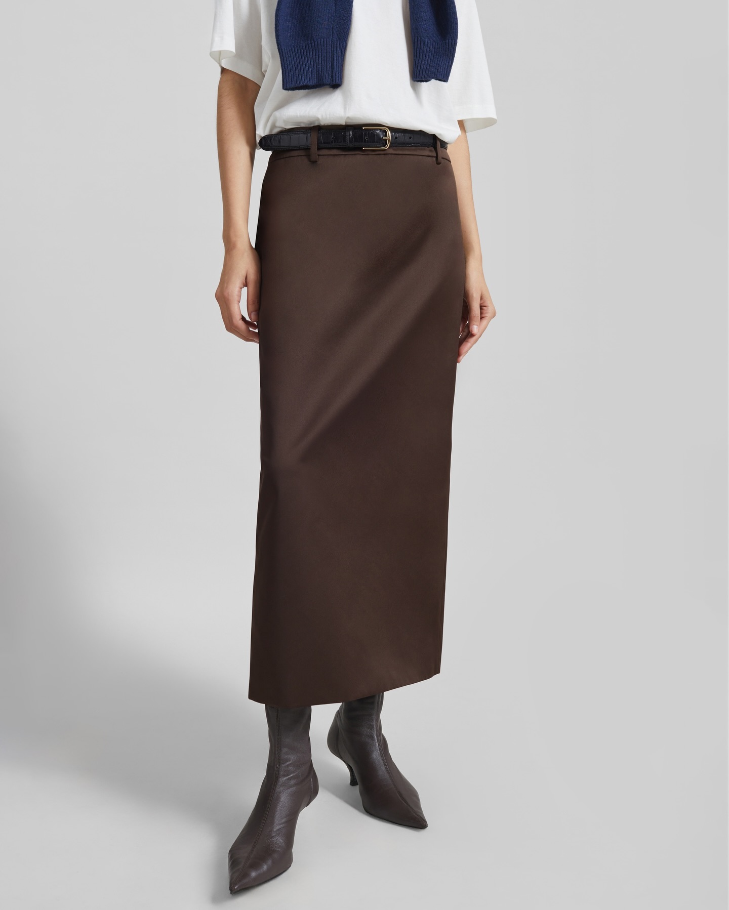 Gema Pencil Skirt - Dark Grey Melange - 8