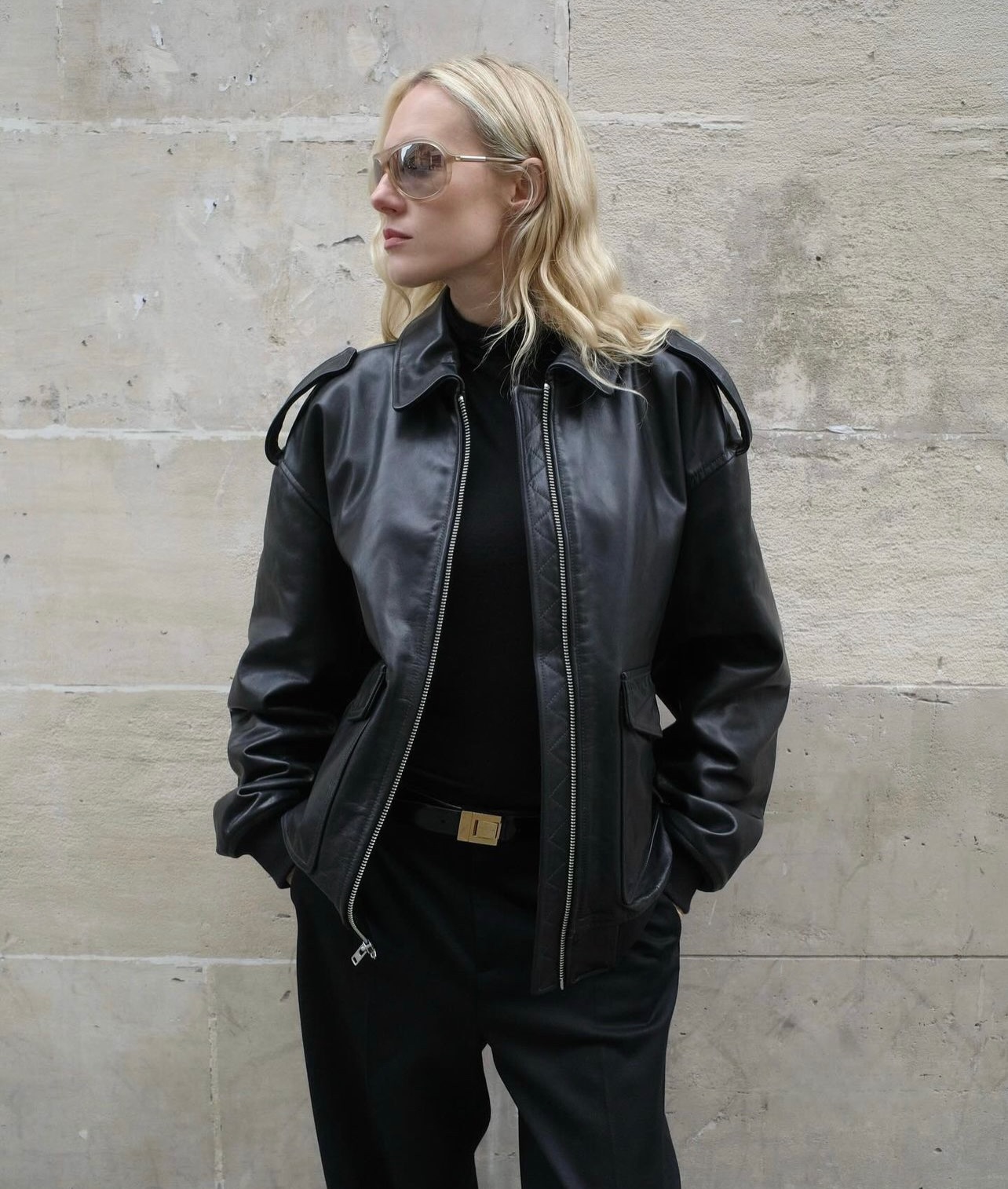 Roisin Faux Leather Jacket - Black - 6