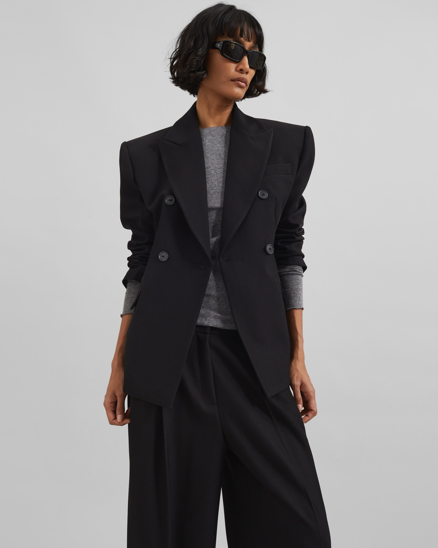 Tansy Pleated Trousers - Black - 7