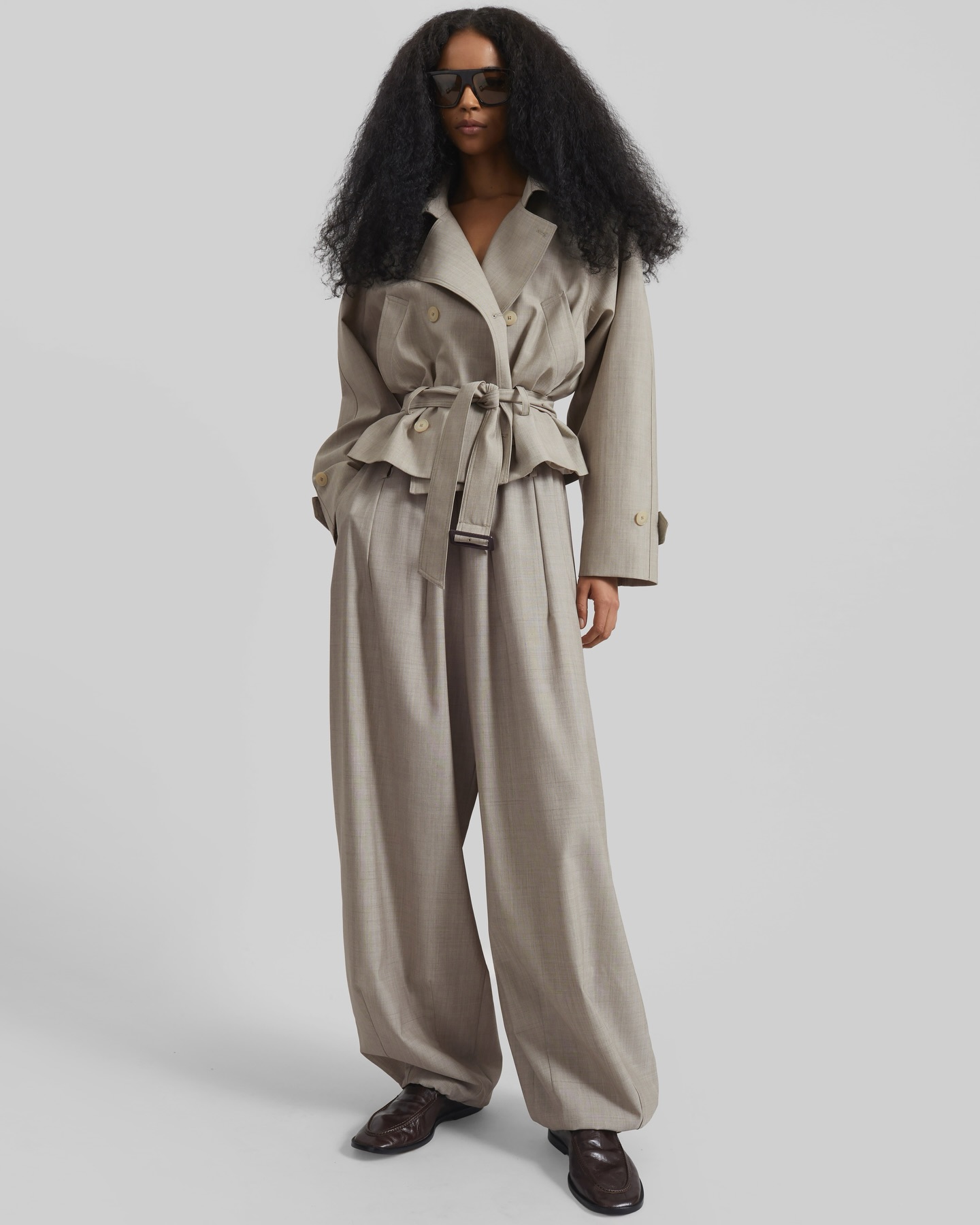 Canberra Pleated Trousers - Camel - 6