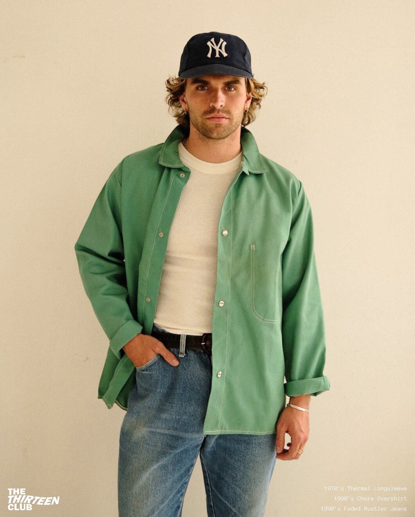 1990s - Aqua Chore Overshirt - L - 9