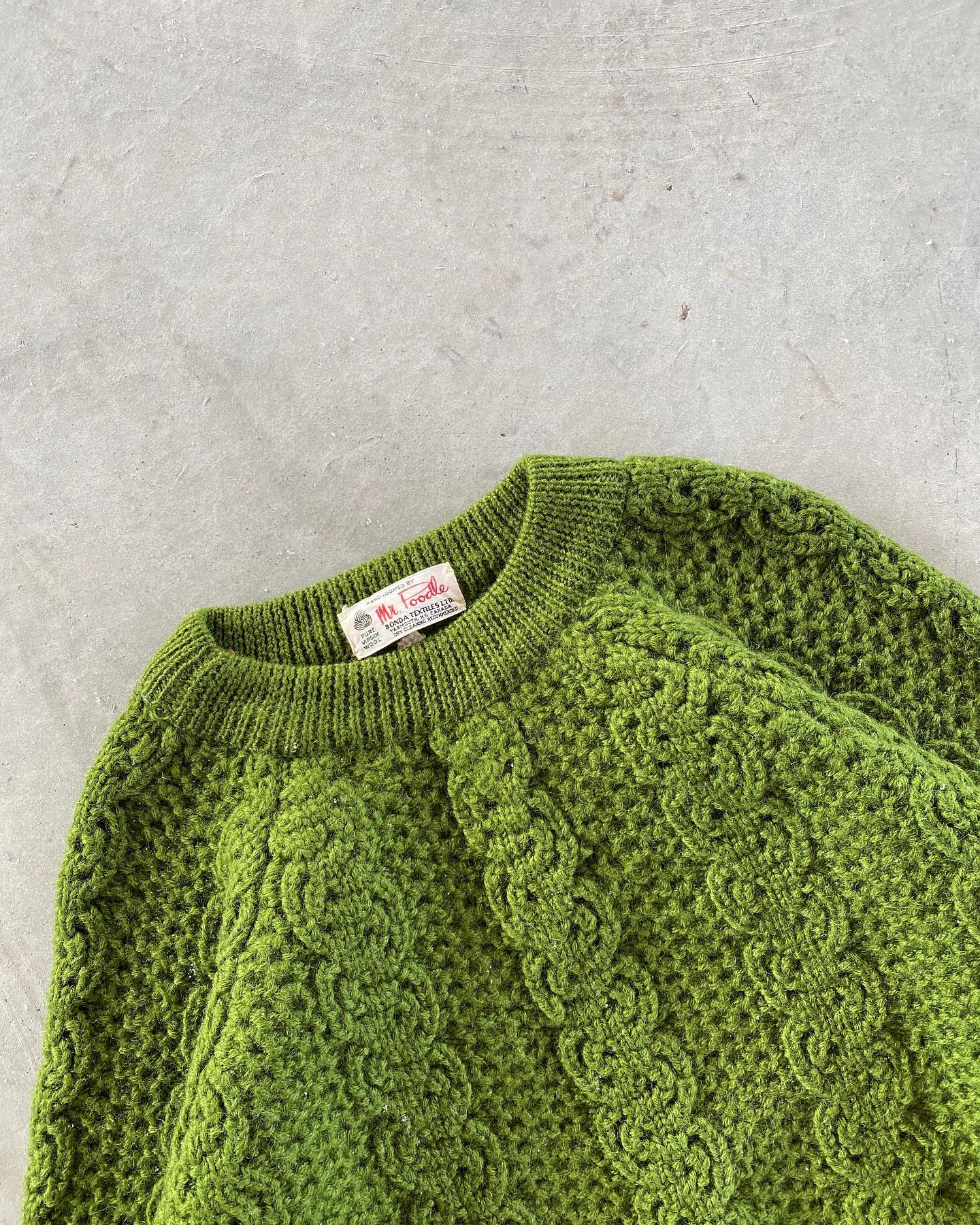 1980s - Cream Handknit Cardigan - (W)M - 7