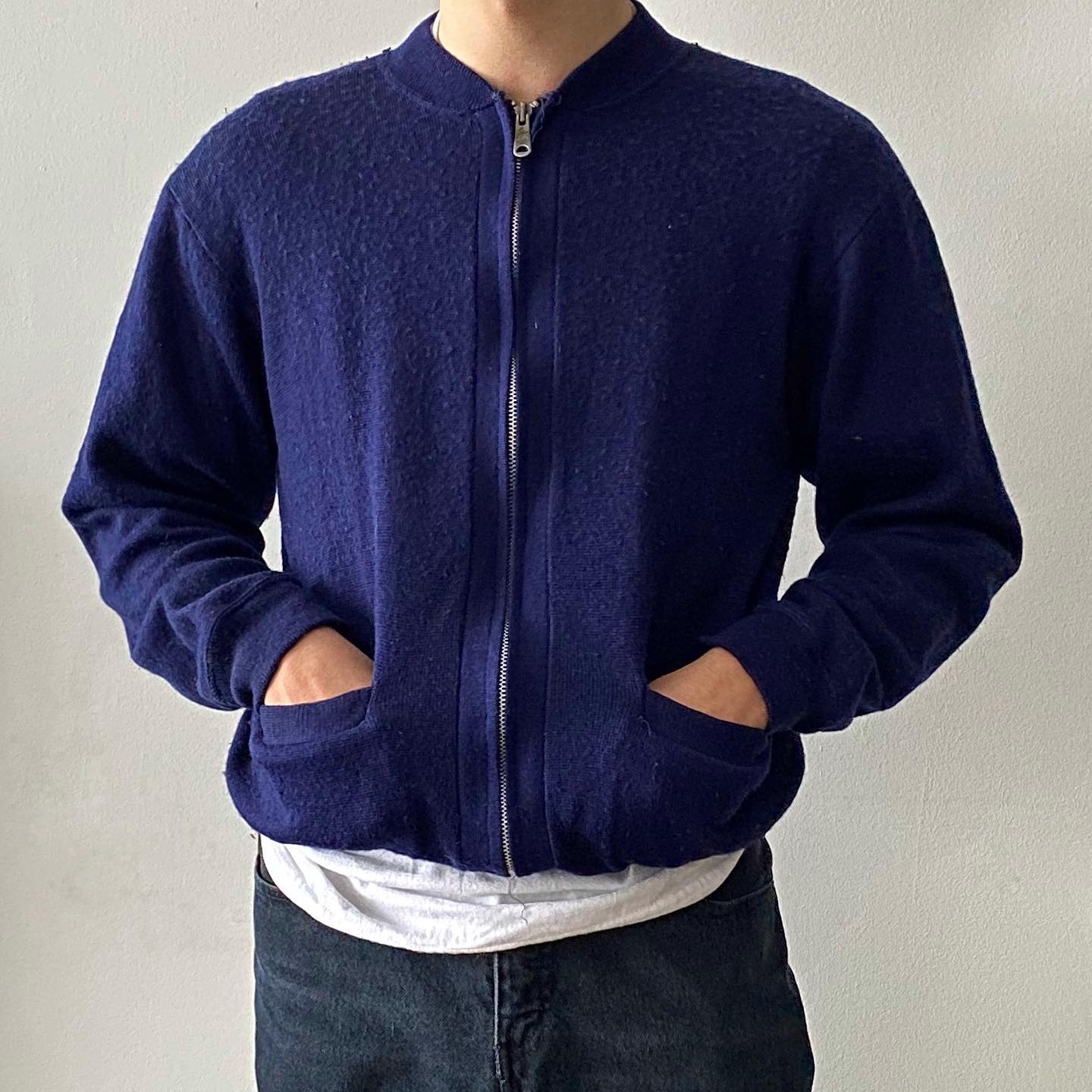 1990s - Cream Zip Up Cardigan - M - 9