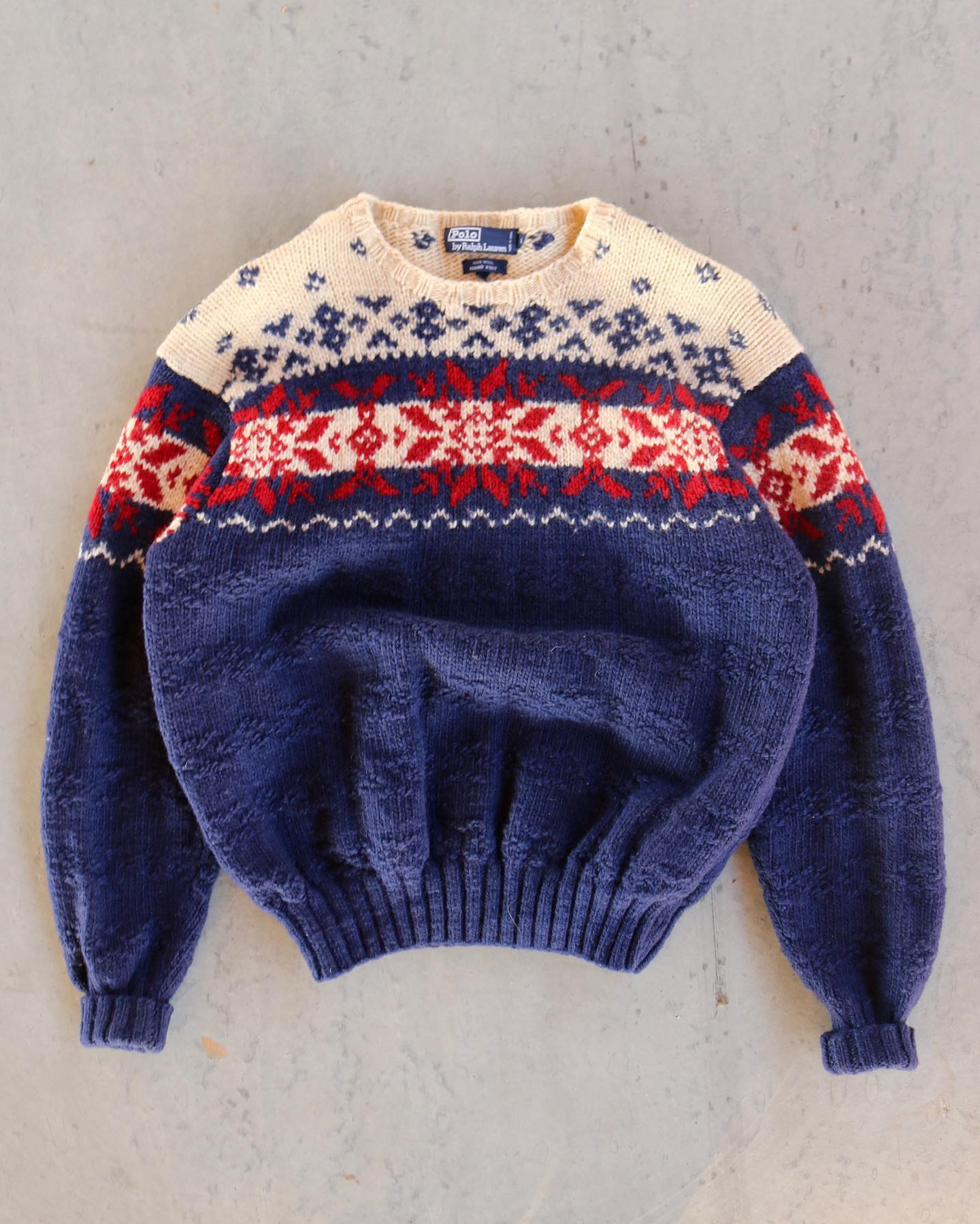 1960s - Distressed Red Nordic Sweater - M - 7