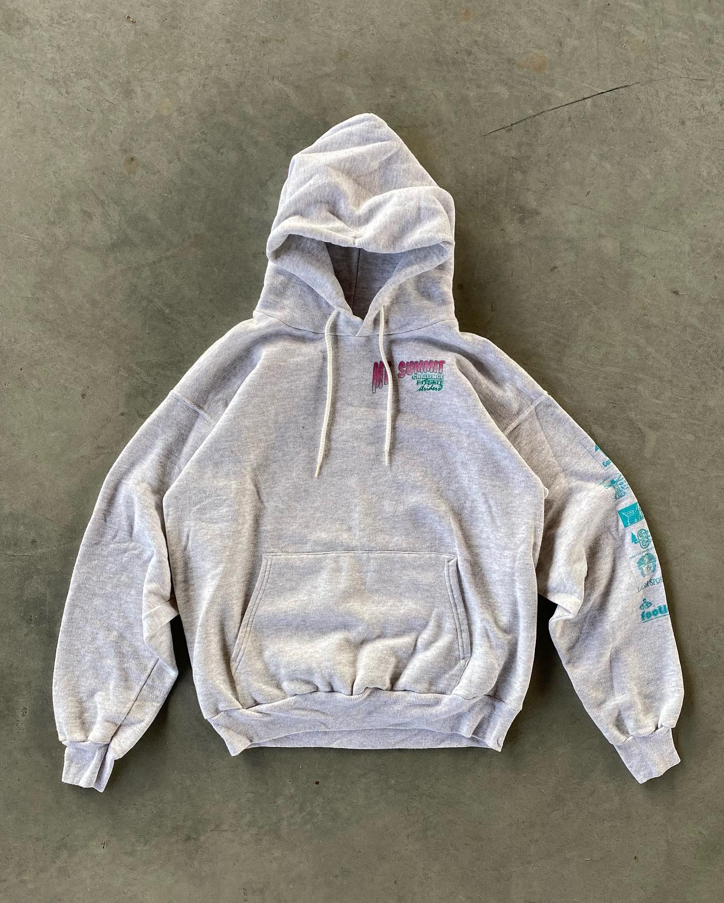 1990s - White "Skat-Track" Graphic Hoodie - L/XL - 8