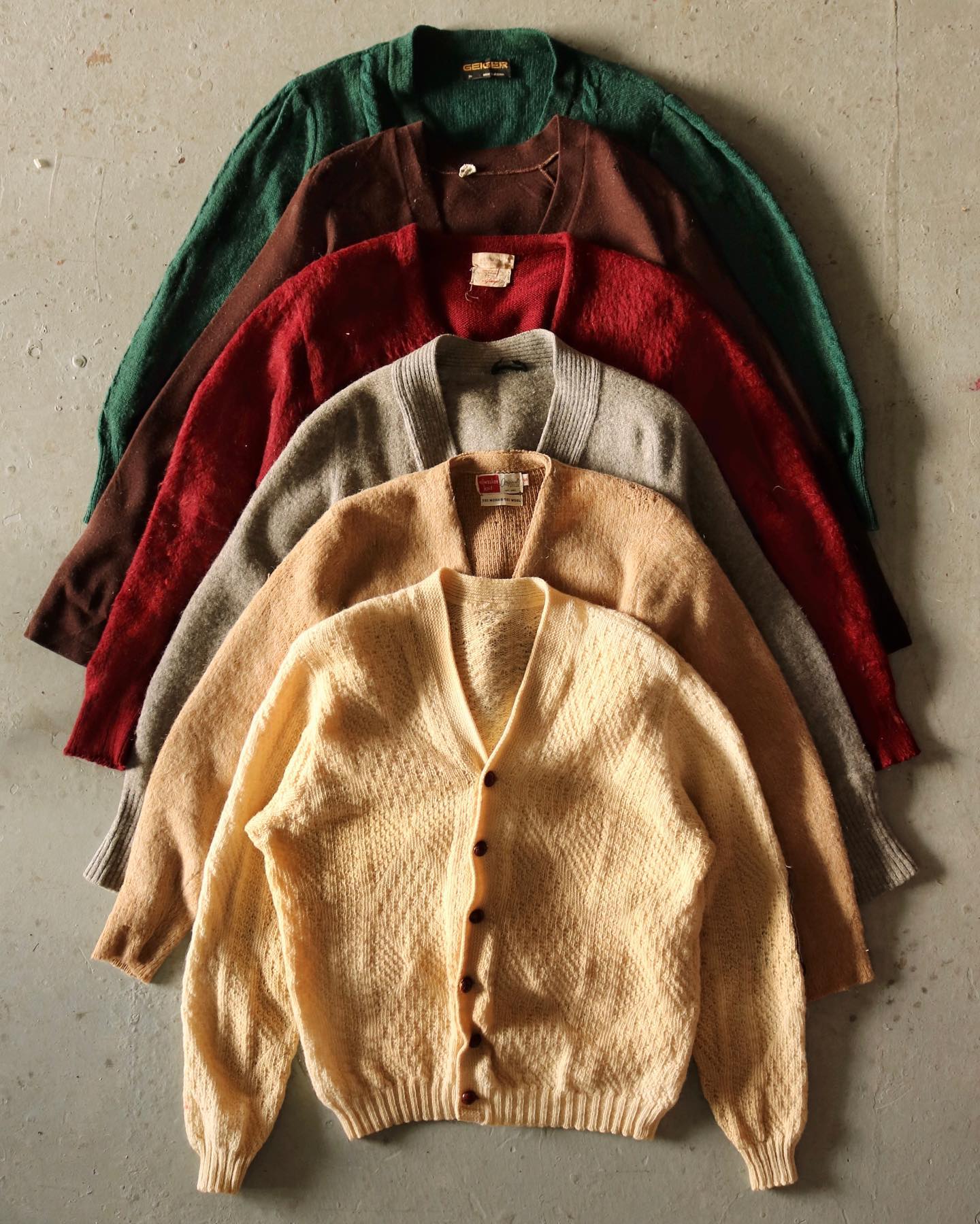 1970s - Cream Handknit Wool Cardigan - L/XL - 5
