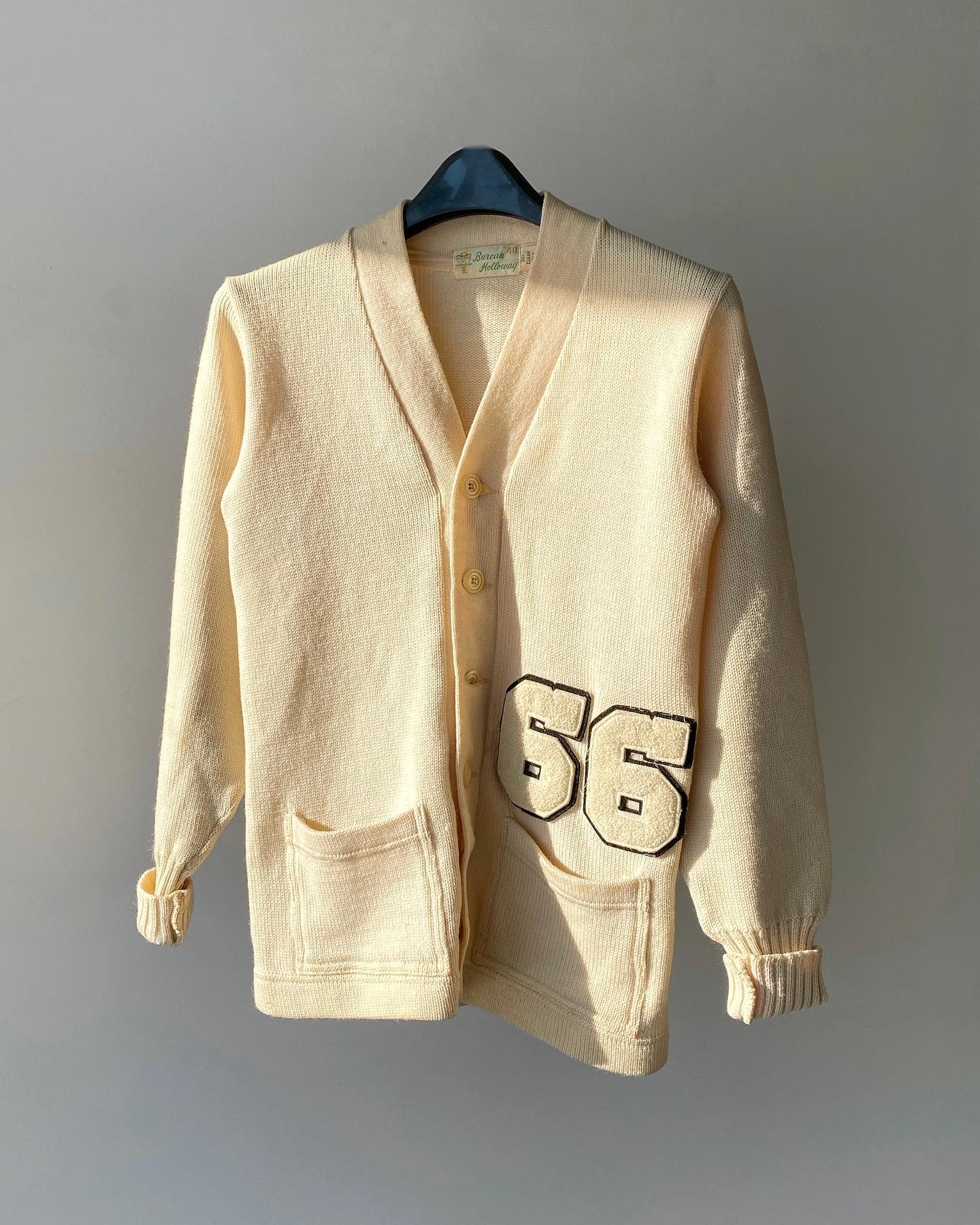 1960s - Distressed Cream Cropped Cardigan - M - 8
