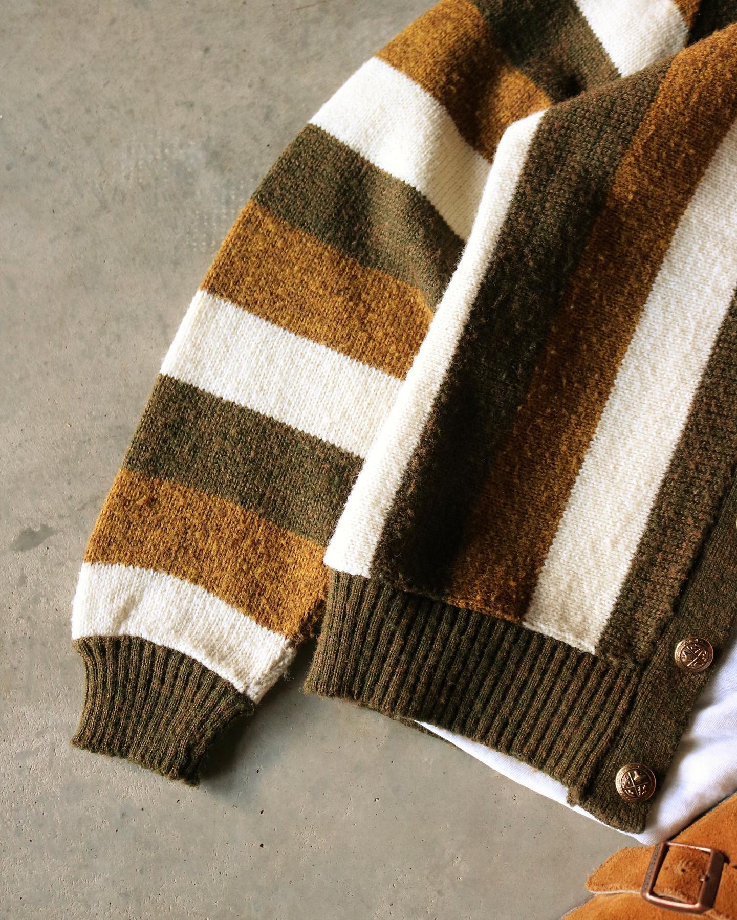 1980s - Brown/Cream Sweater - (W)XXS - 4