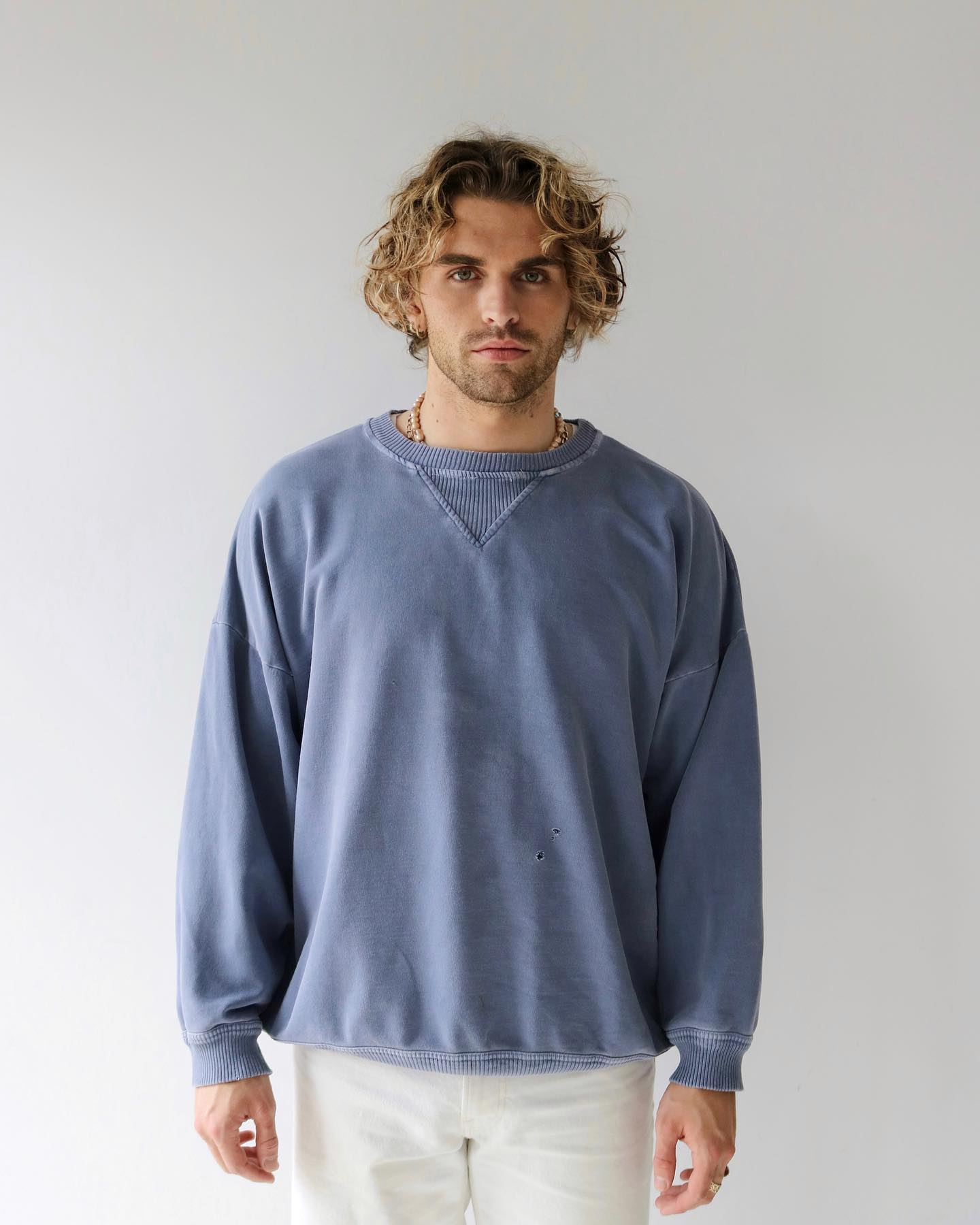 1990s - Distressed Black Blank Crewneck - XL - 9