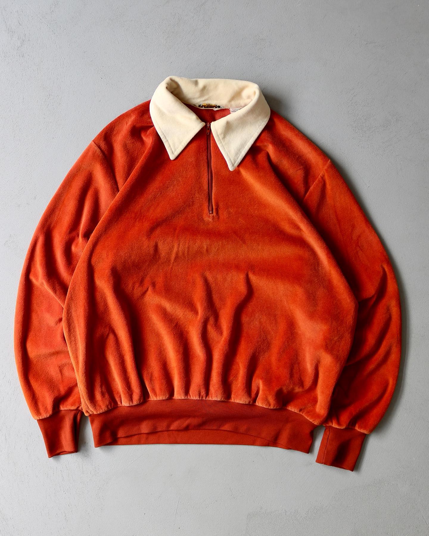 1960s - Distressed Red/Cream Sweater - S - 4