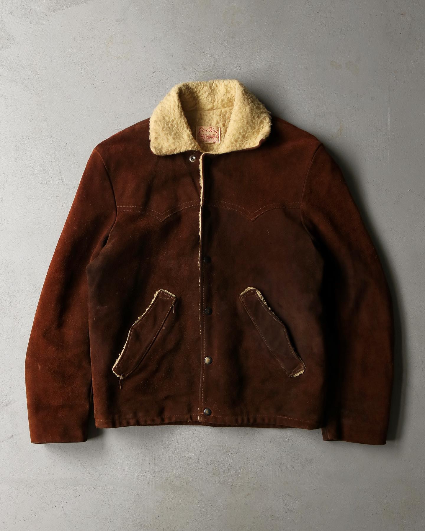 1980s - Tan John Deere Faux Sherpa Jacket - L - 7