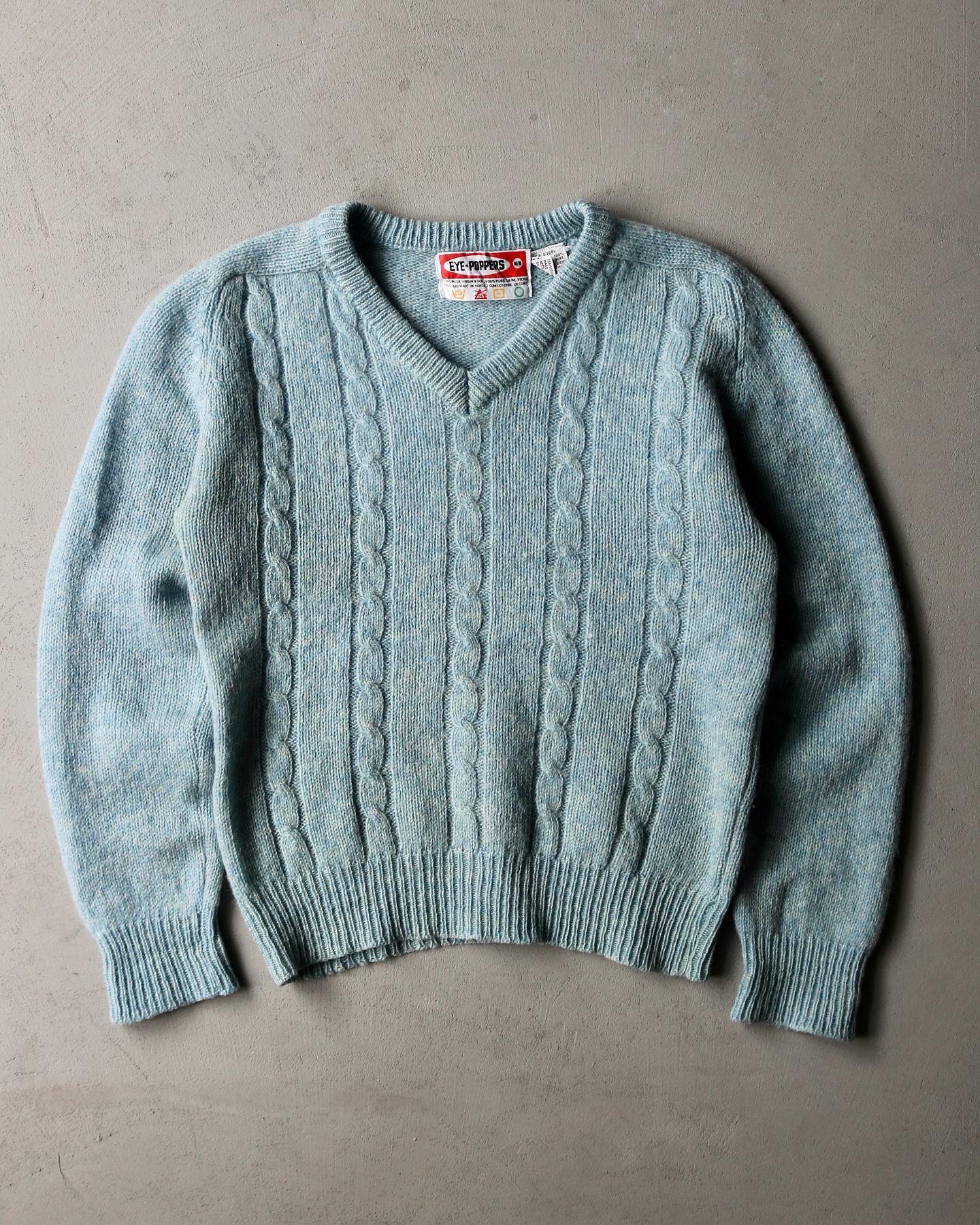 1980s - Blue Creslan V Crewneck - M/L - 6