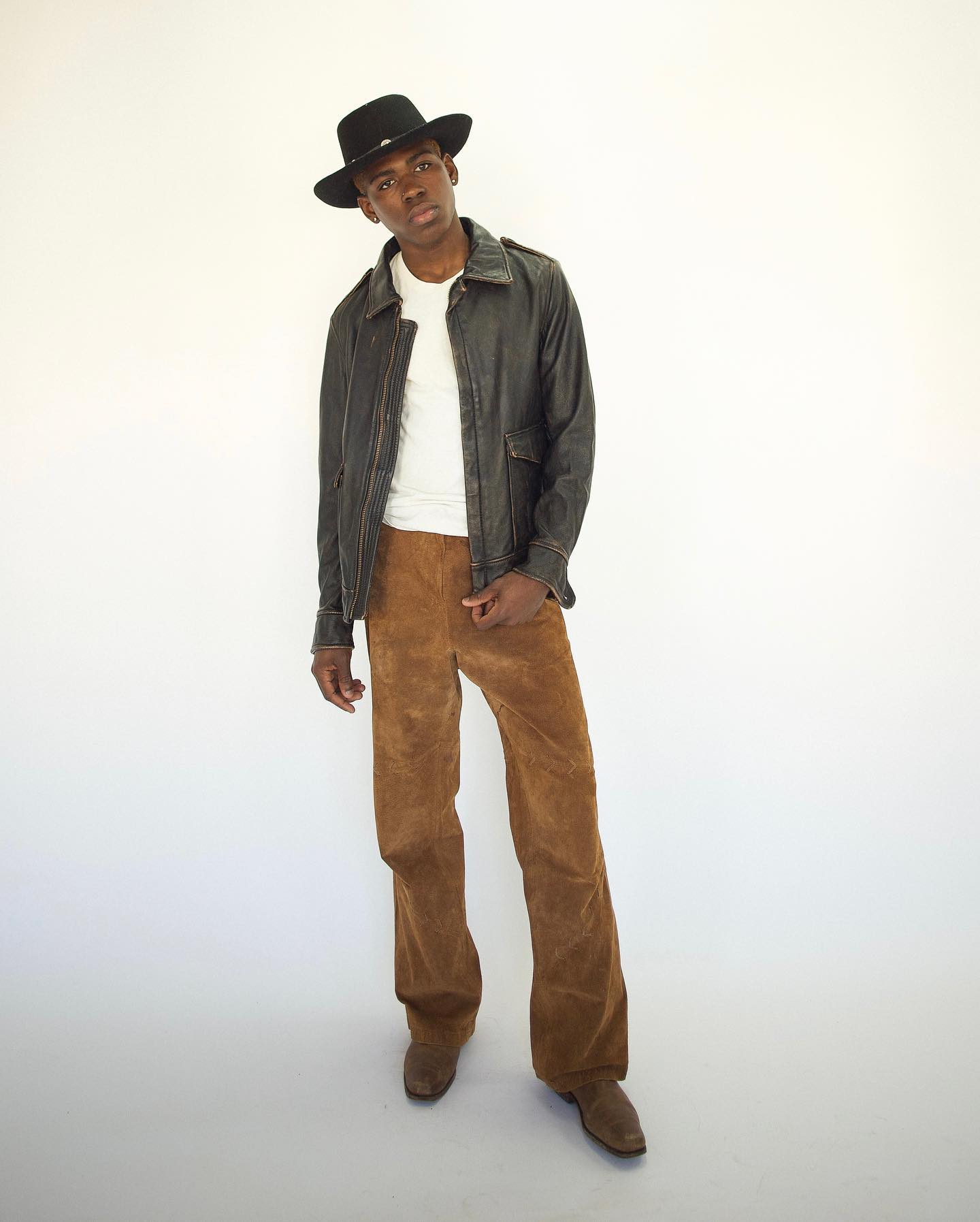 1980s - Faded Grey Leather Jacket - M - 8