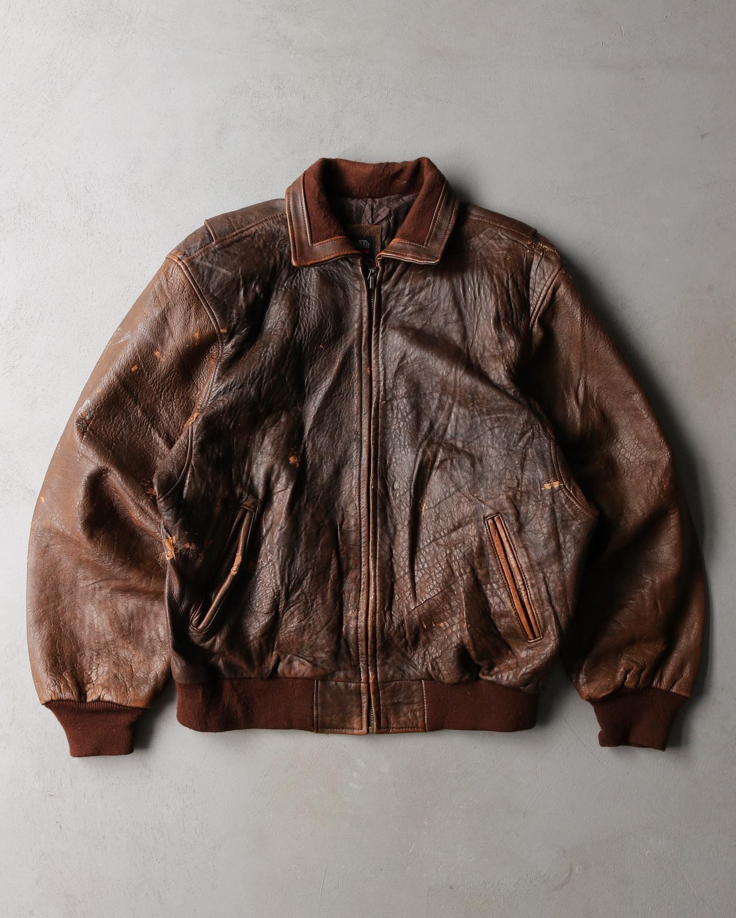1990s - Dark Brown Leather Bomber Jacket - XXL - 11