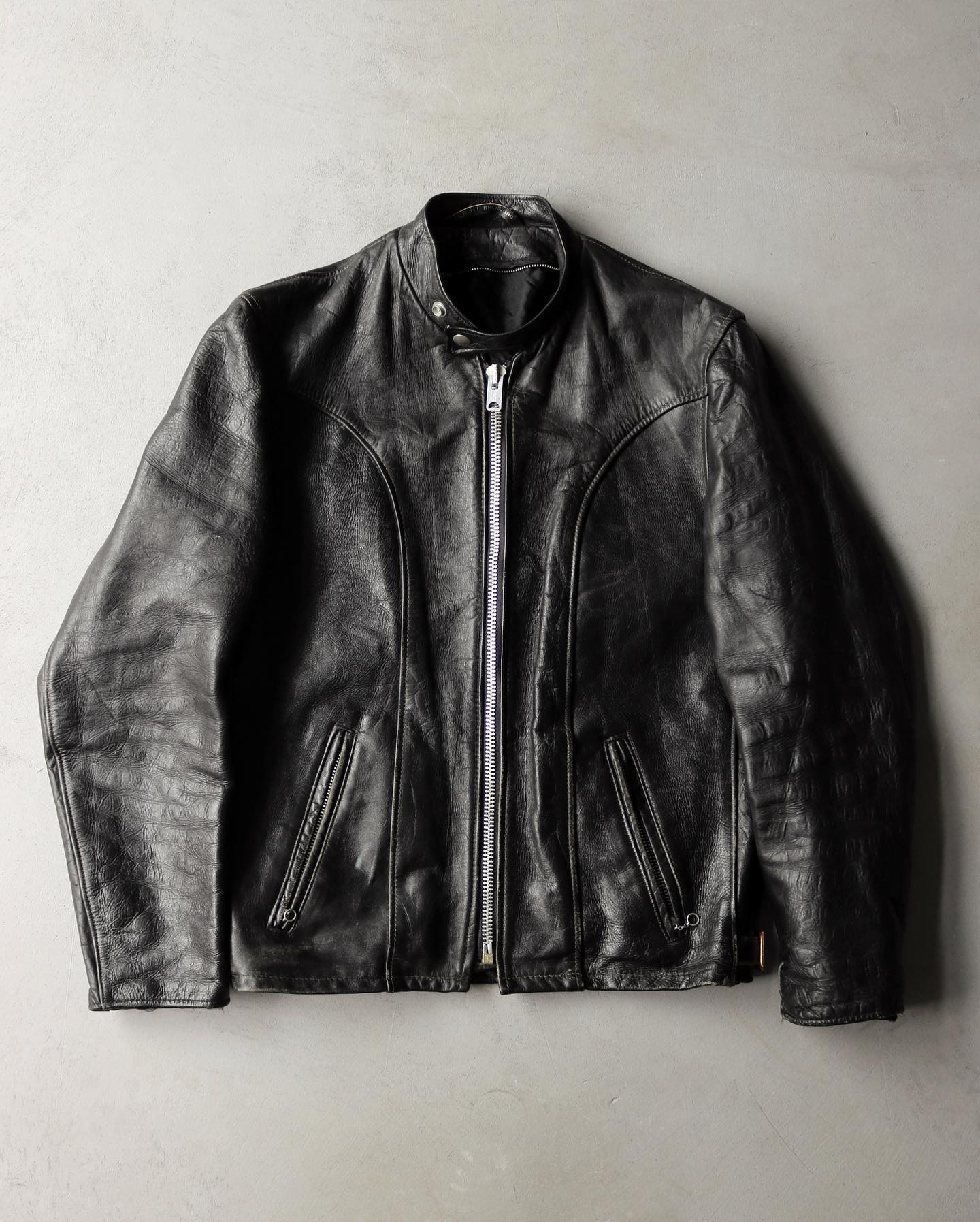 1940s - Black German Motorcycle Leather Jacket - L - 6