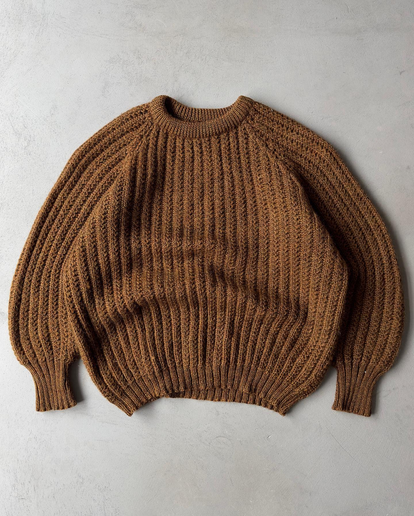 1980s - Brown/Cream Sweater - (W)XXS - 8