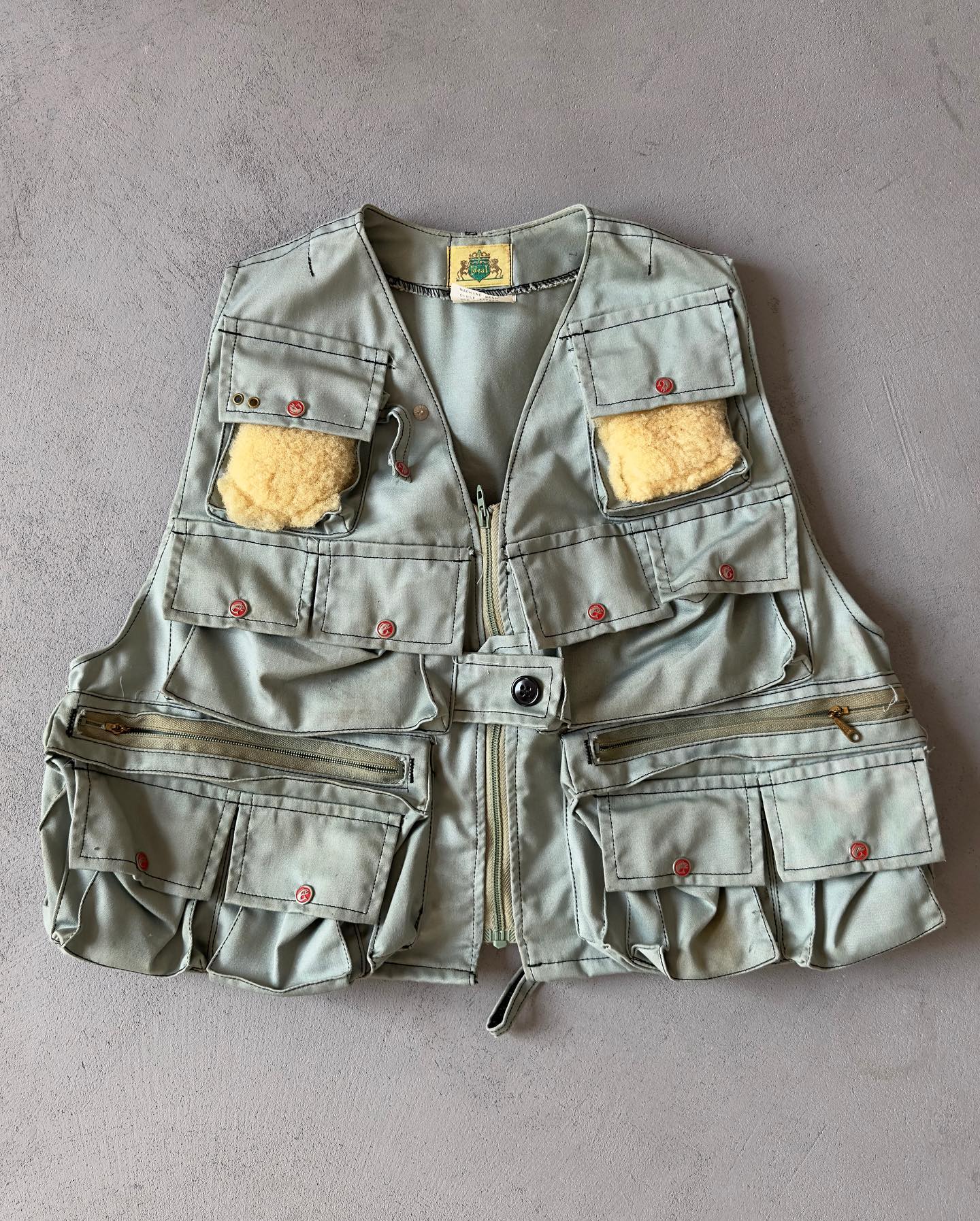1990s - Khaki Multi Pockets Fishing Vest - XL - 6