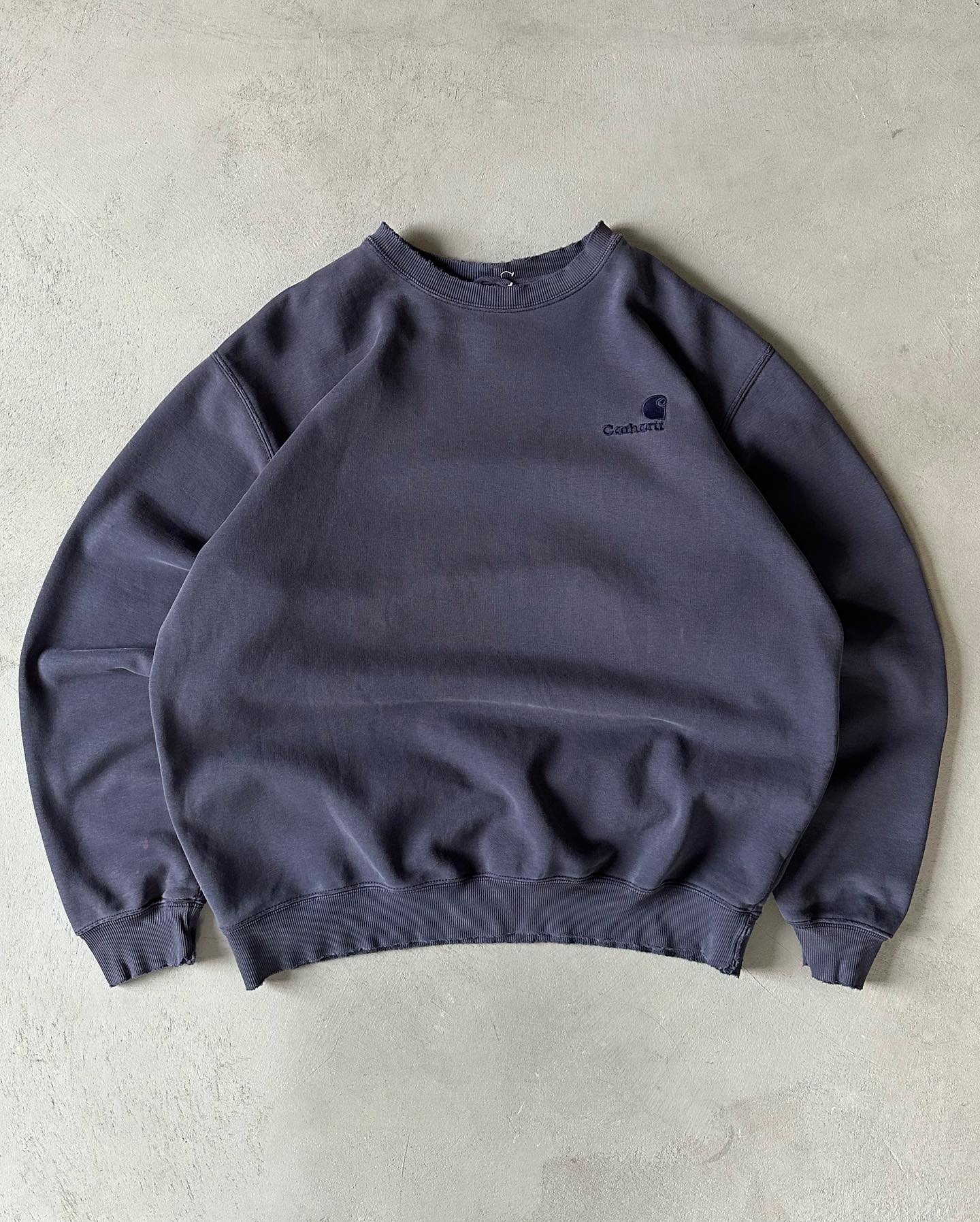 1990s - Distressed Black Blank Crewneck - XL - 6