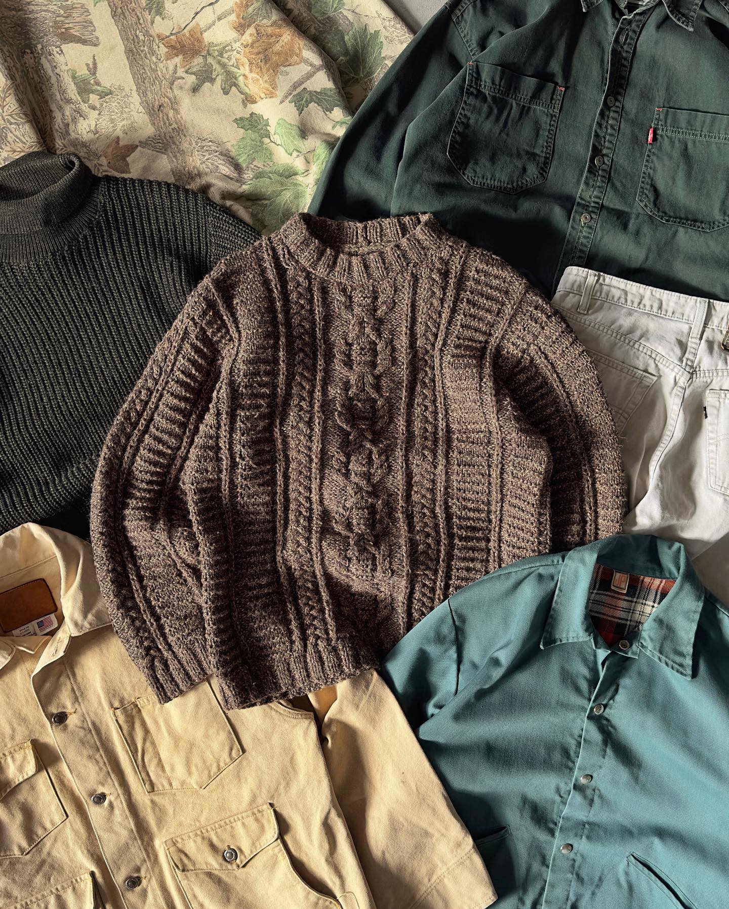 1990s - Distressed Aqua Chore Over Shirt - M/L - 9