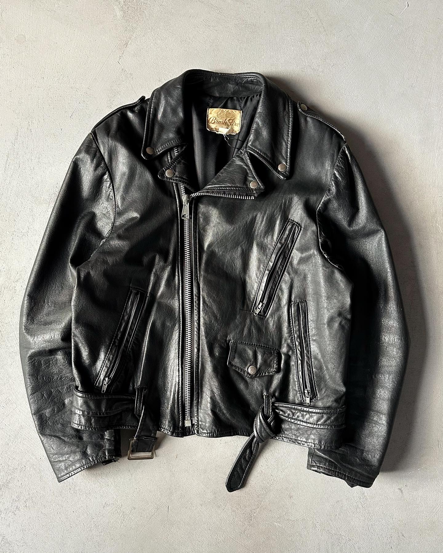 1940s - Black German Motorcycle Leather Jacket - L - 7