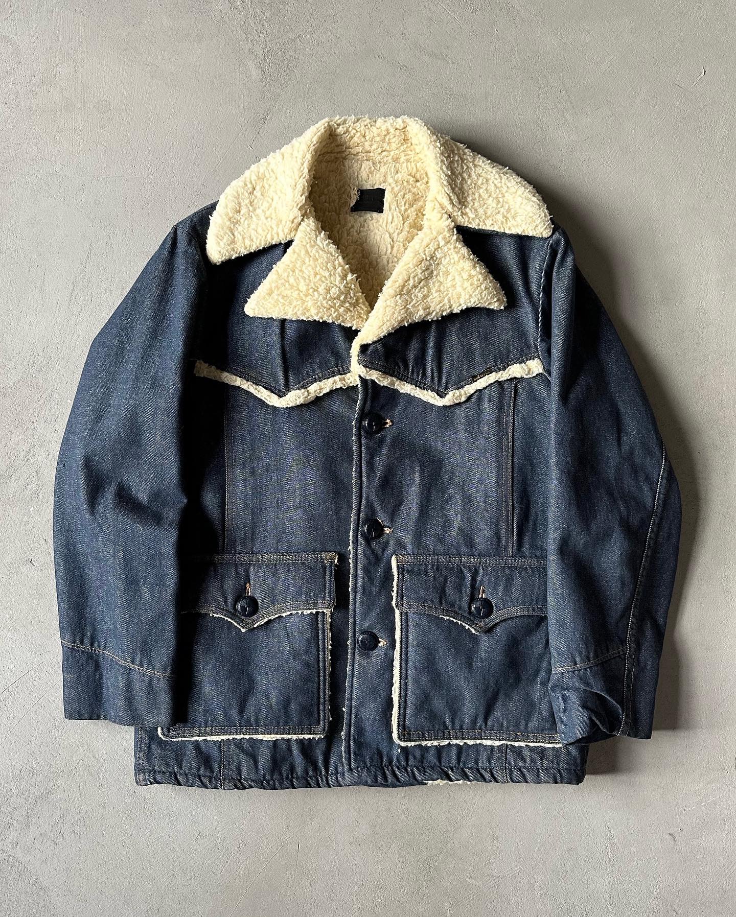 1980s - Tan John Deere Faux Sherpa Jacket - L - 6