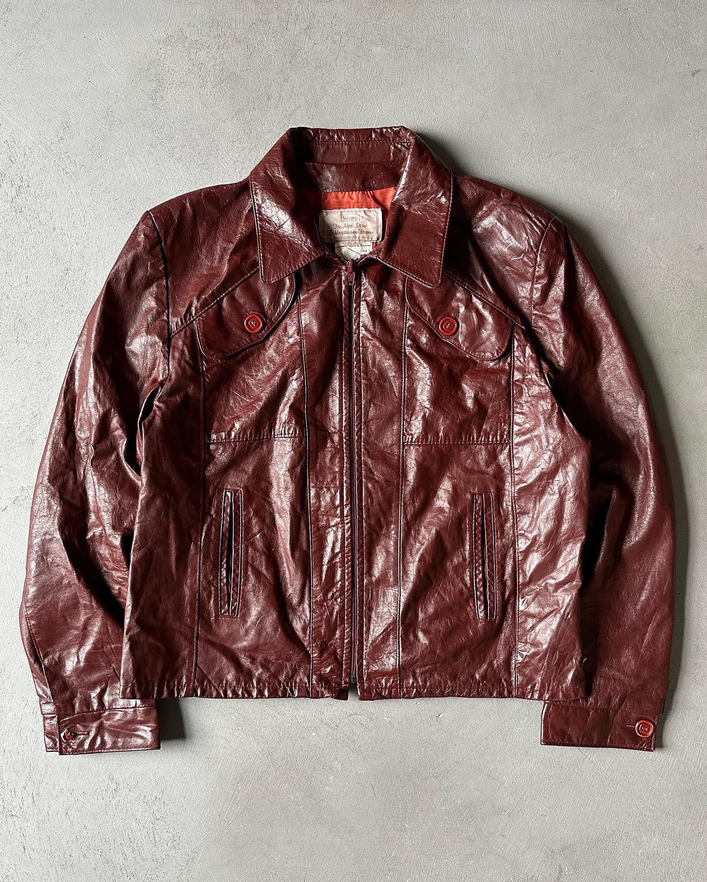 1980s - Faded Grey Leather Jacket - M - 5