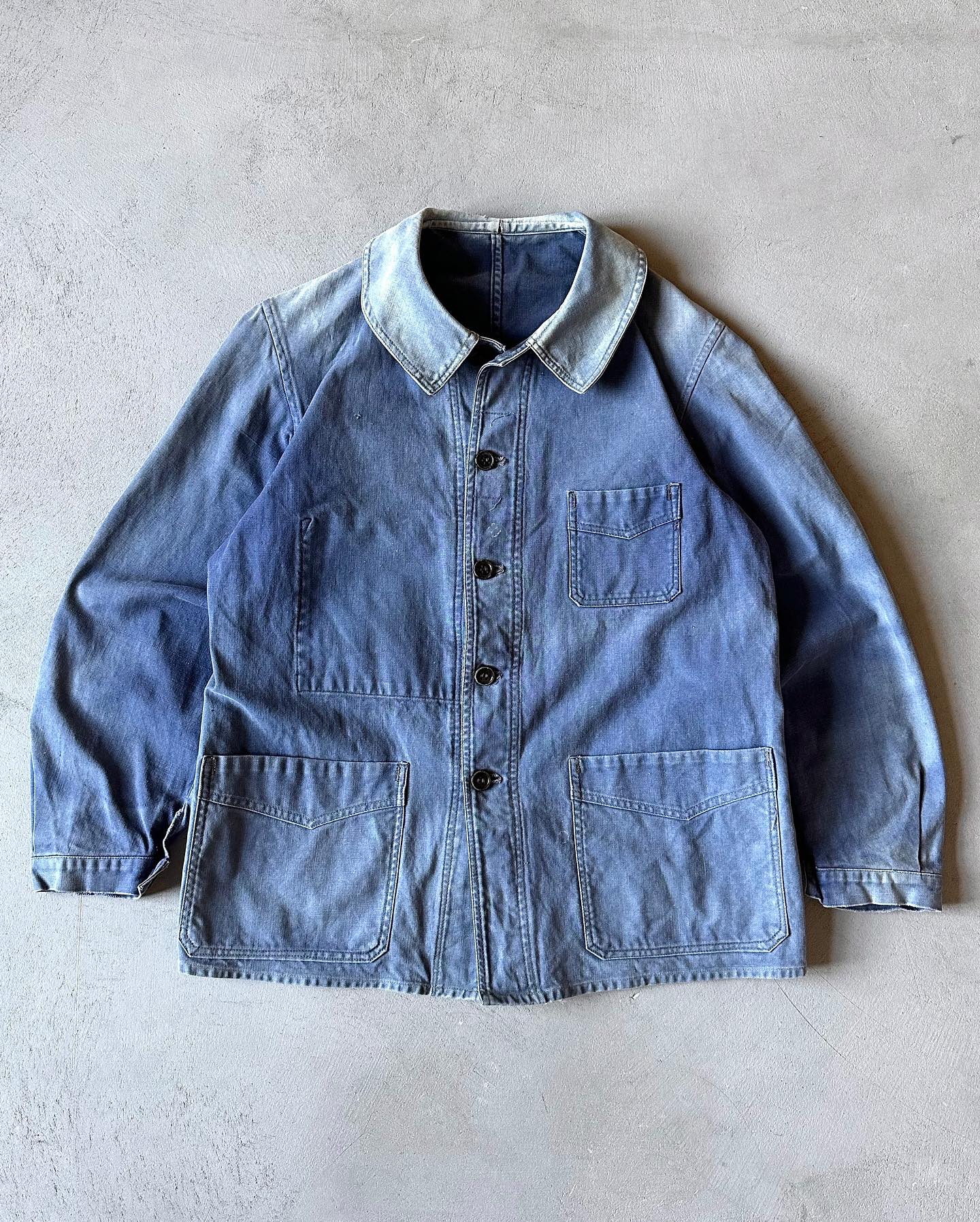 1960s - Distressed Blue Euro Chore - M(Short) - 4