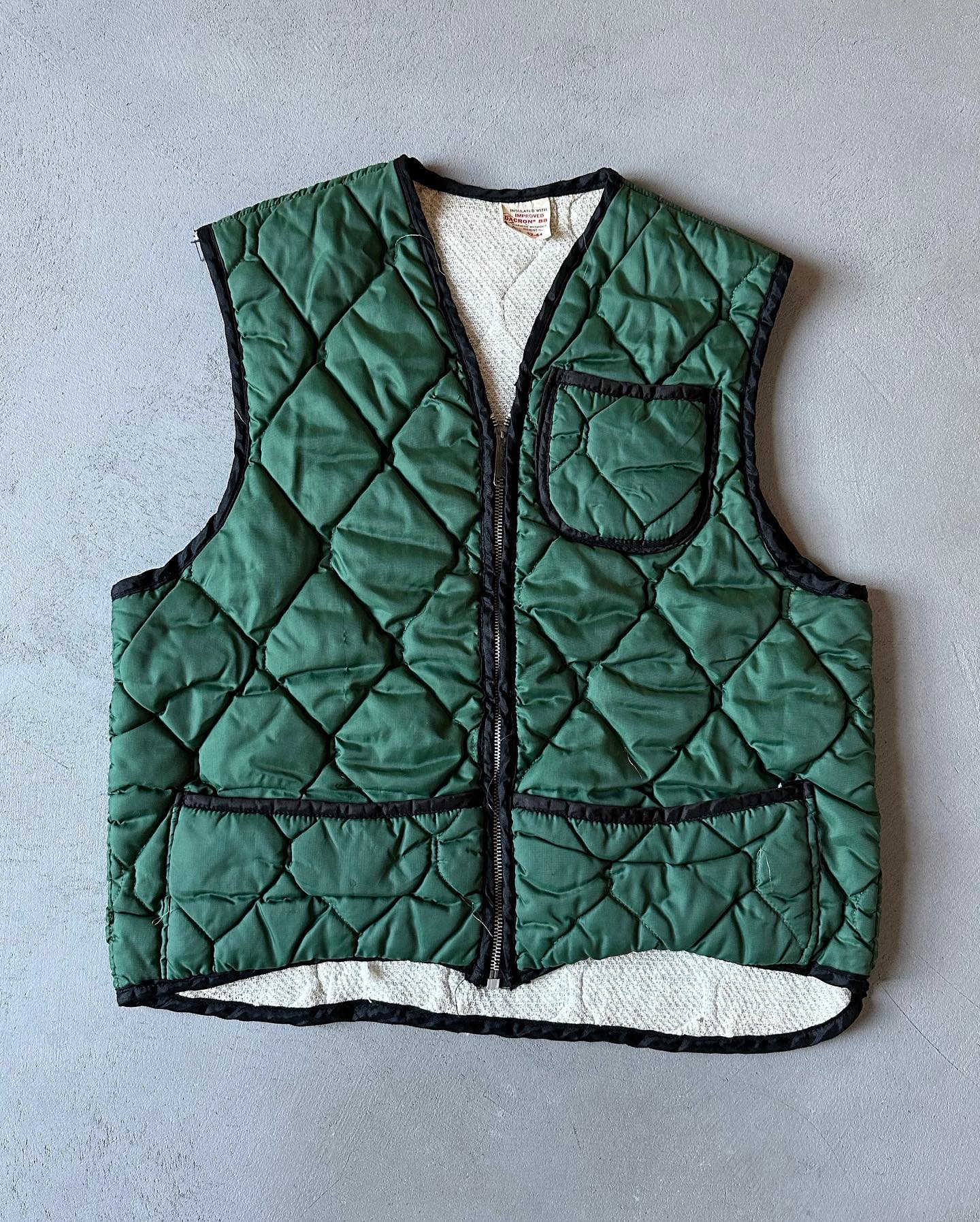 1990s - Green Eddie Bauer Quilted Vest - XL - 7