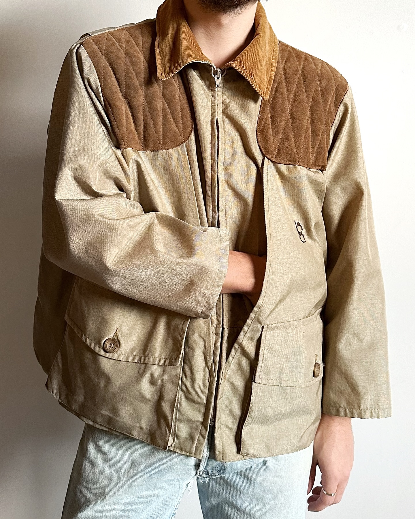1950s - Beige Busch Coat Poplin Safari Overshirt - L - 7