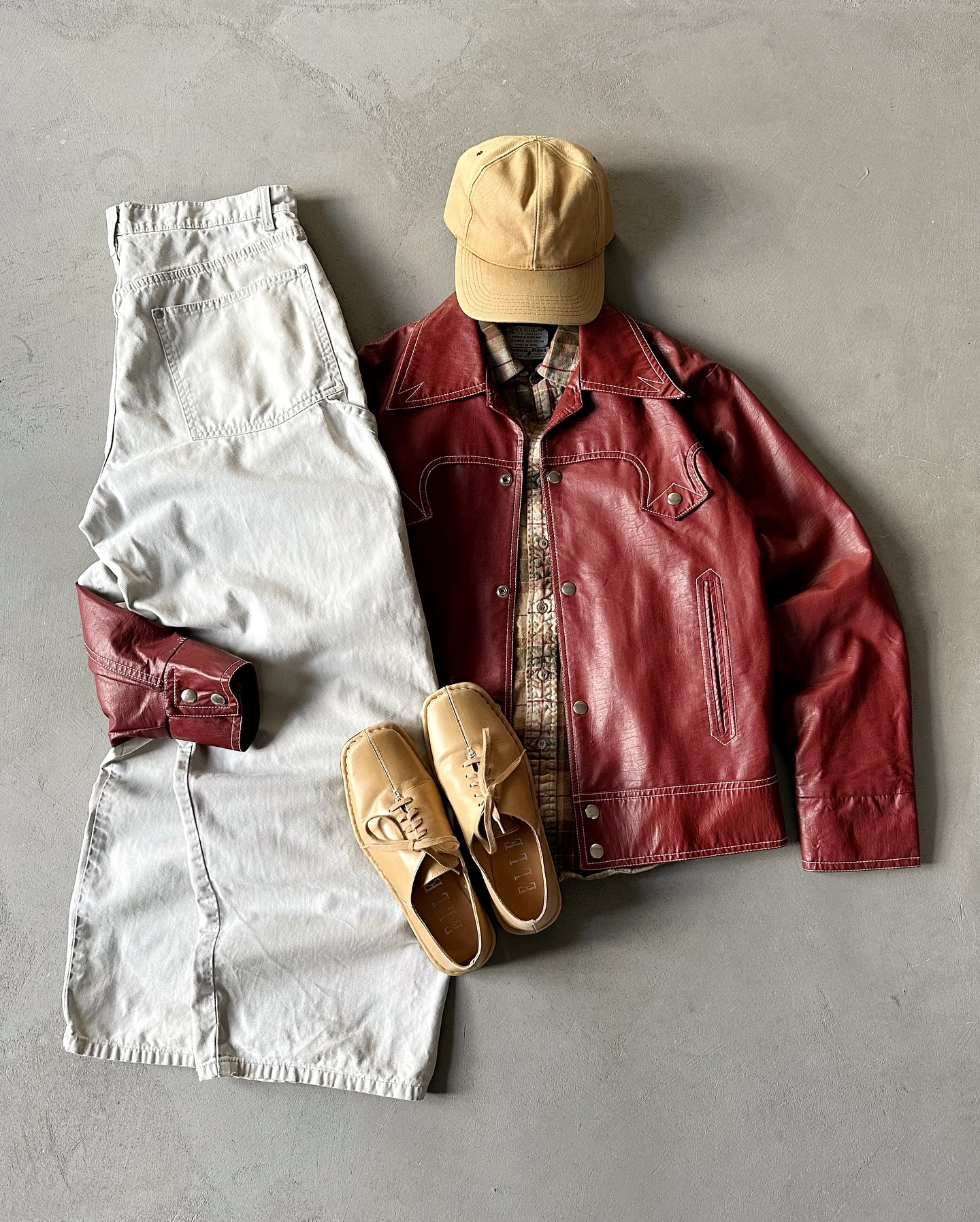 1950s - Cognac Euro Leather Jacket - M/L - 7