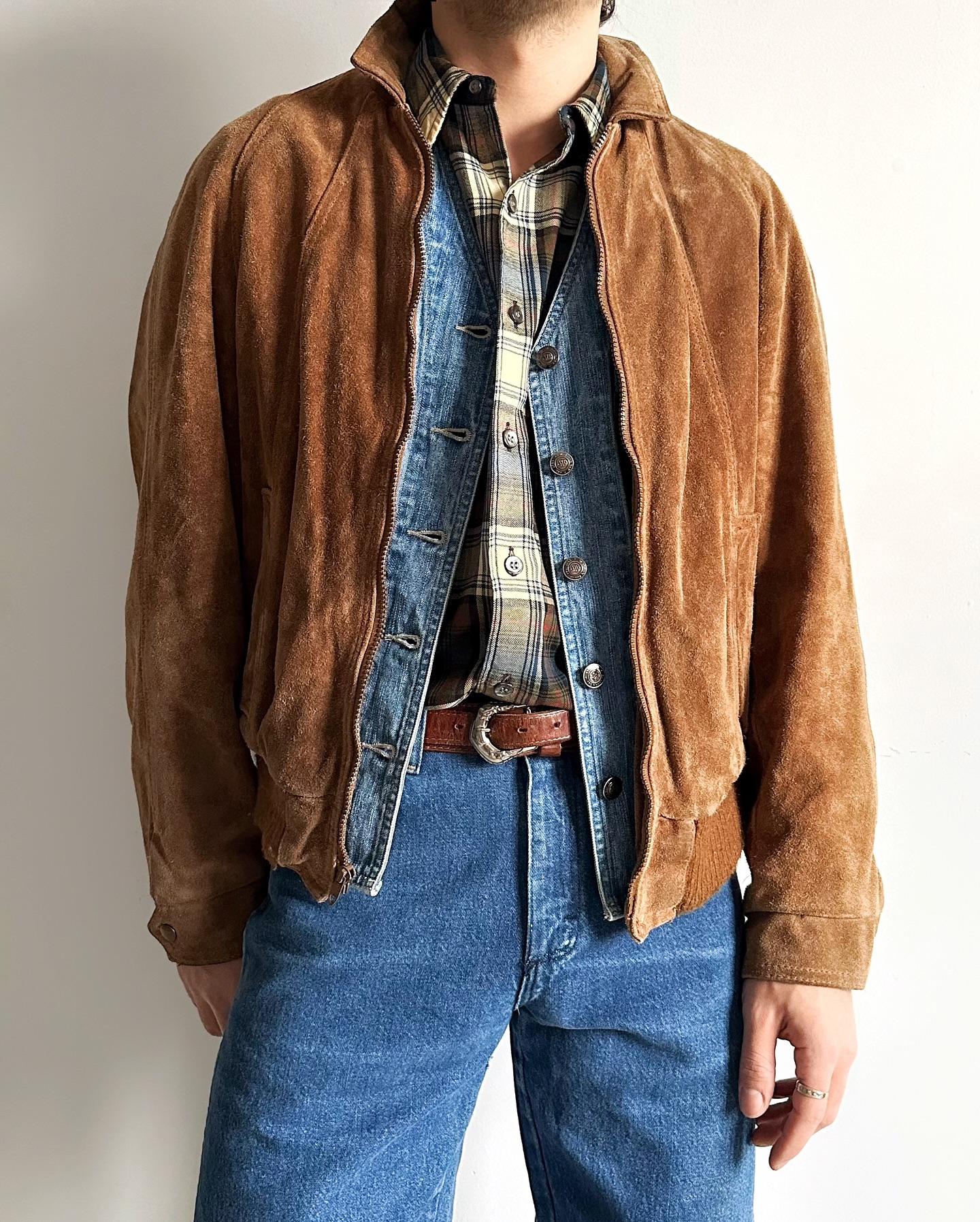 1980s - Tan Safari Suede Jacket - L - 8