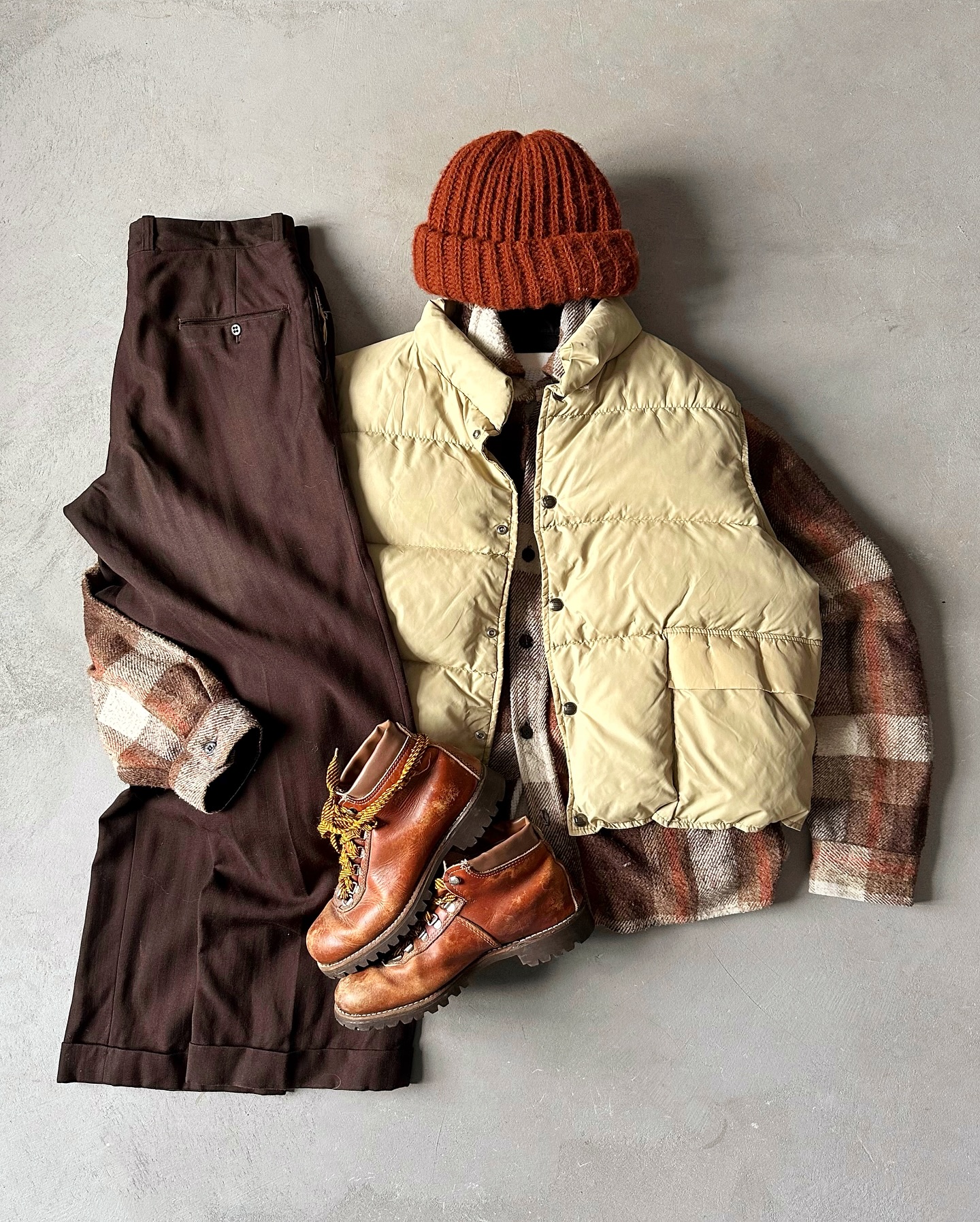 1980s - Burnt Orange Puffer Vest - S - 5