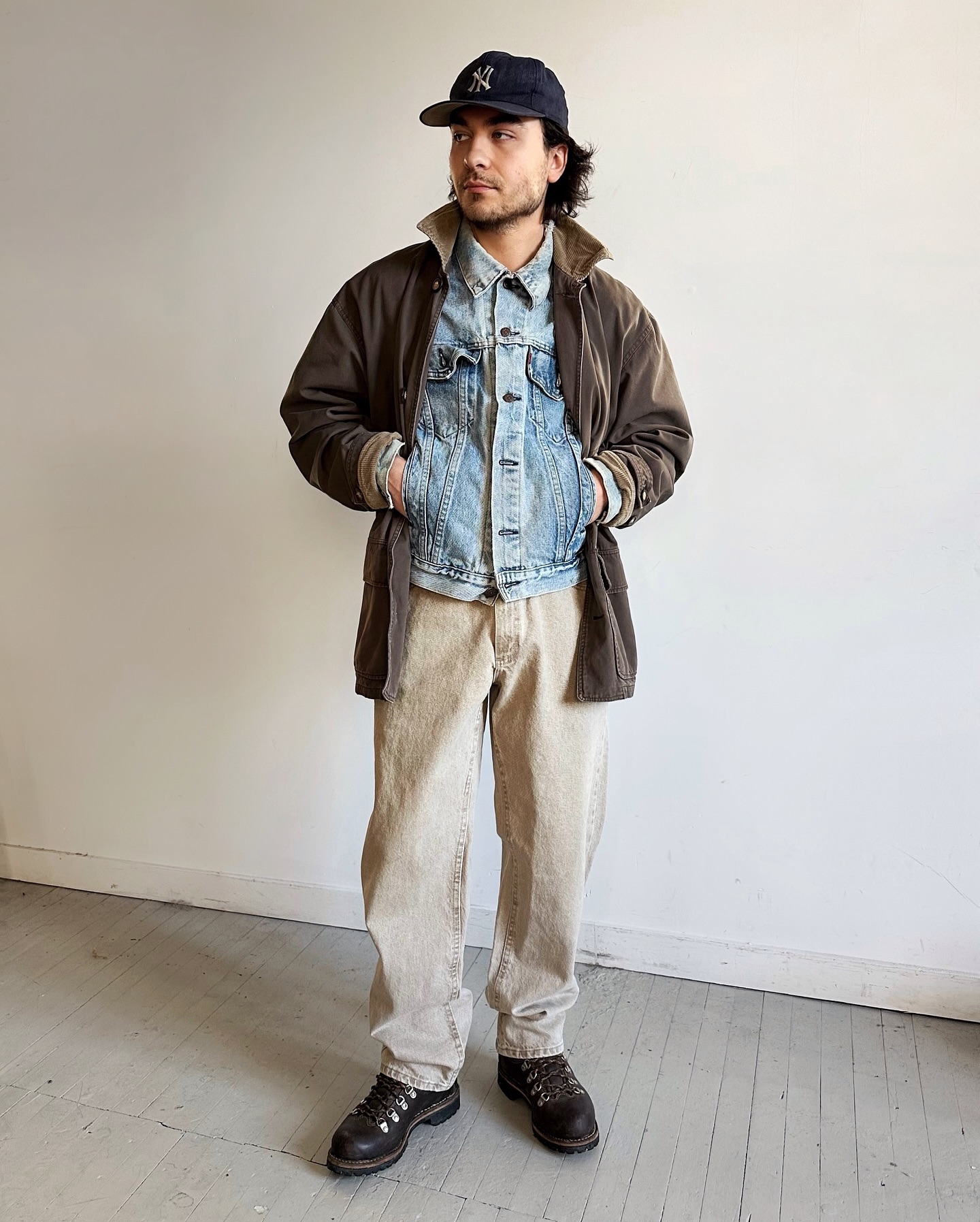 1990s - Beige Lemon Barn Jacket - M - 10