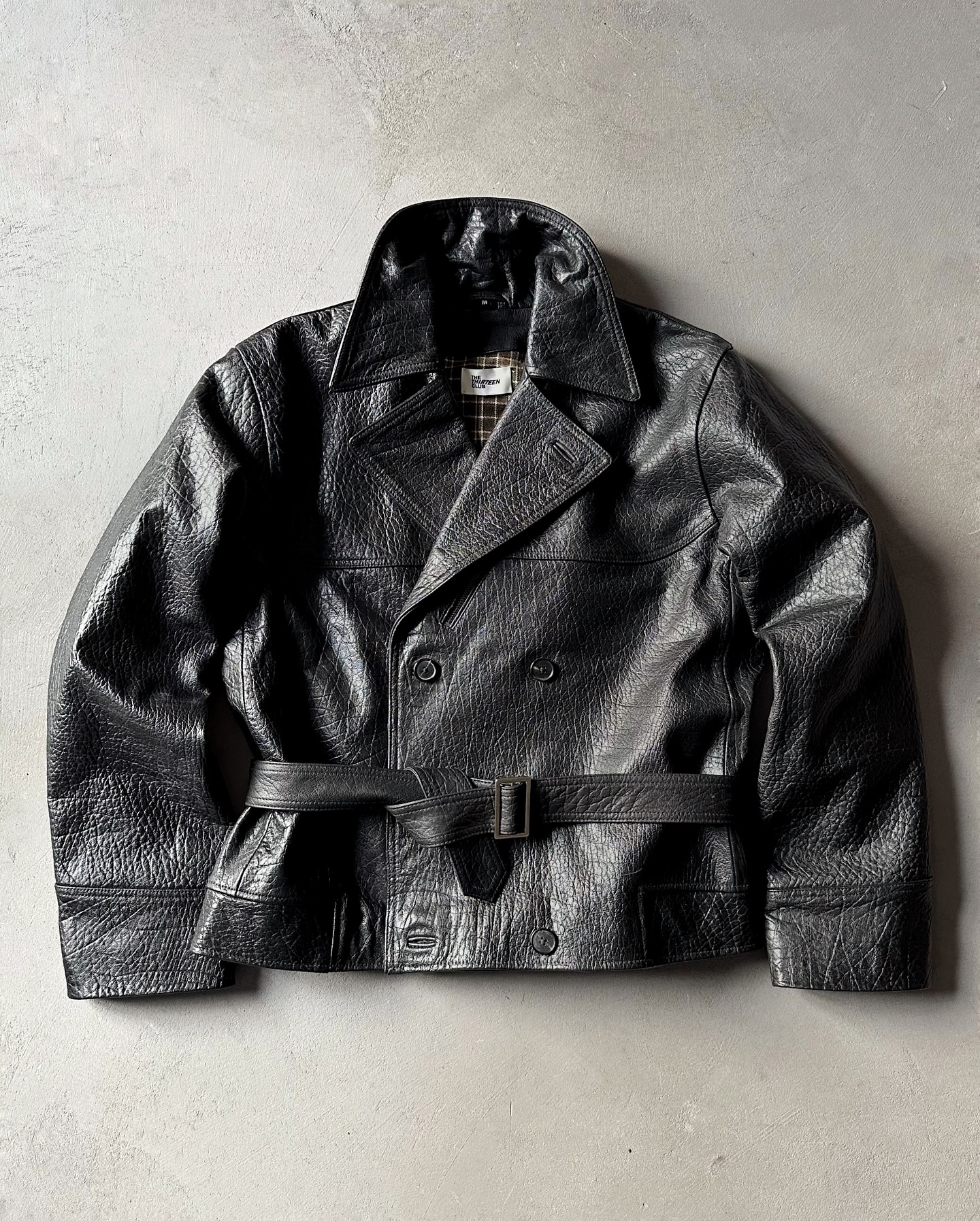 1990s - Black Fireman Leather Coat - S - 6