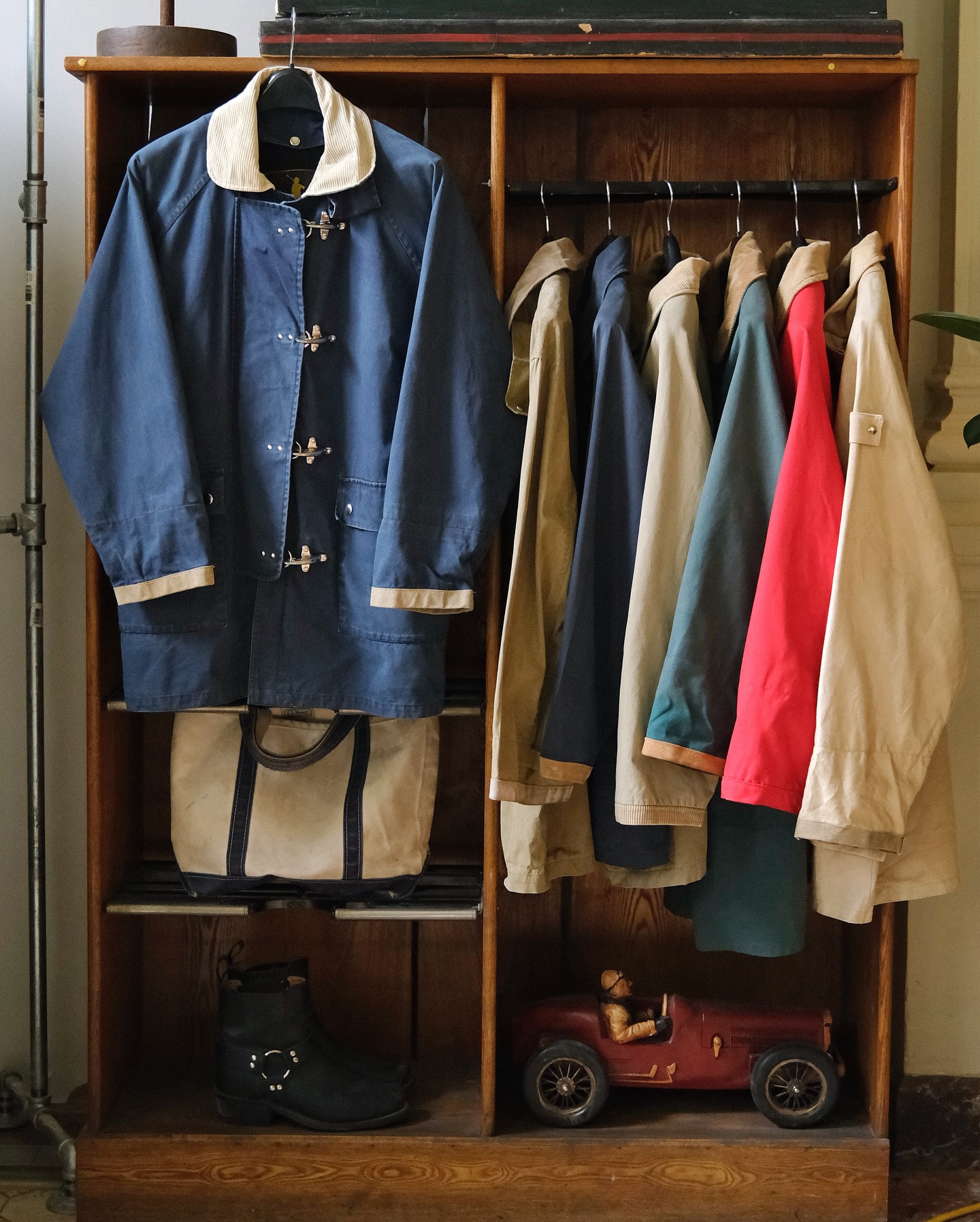 1990s - Navy Nylon Fireman Coat - XL - 6