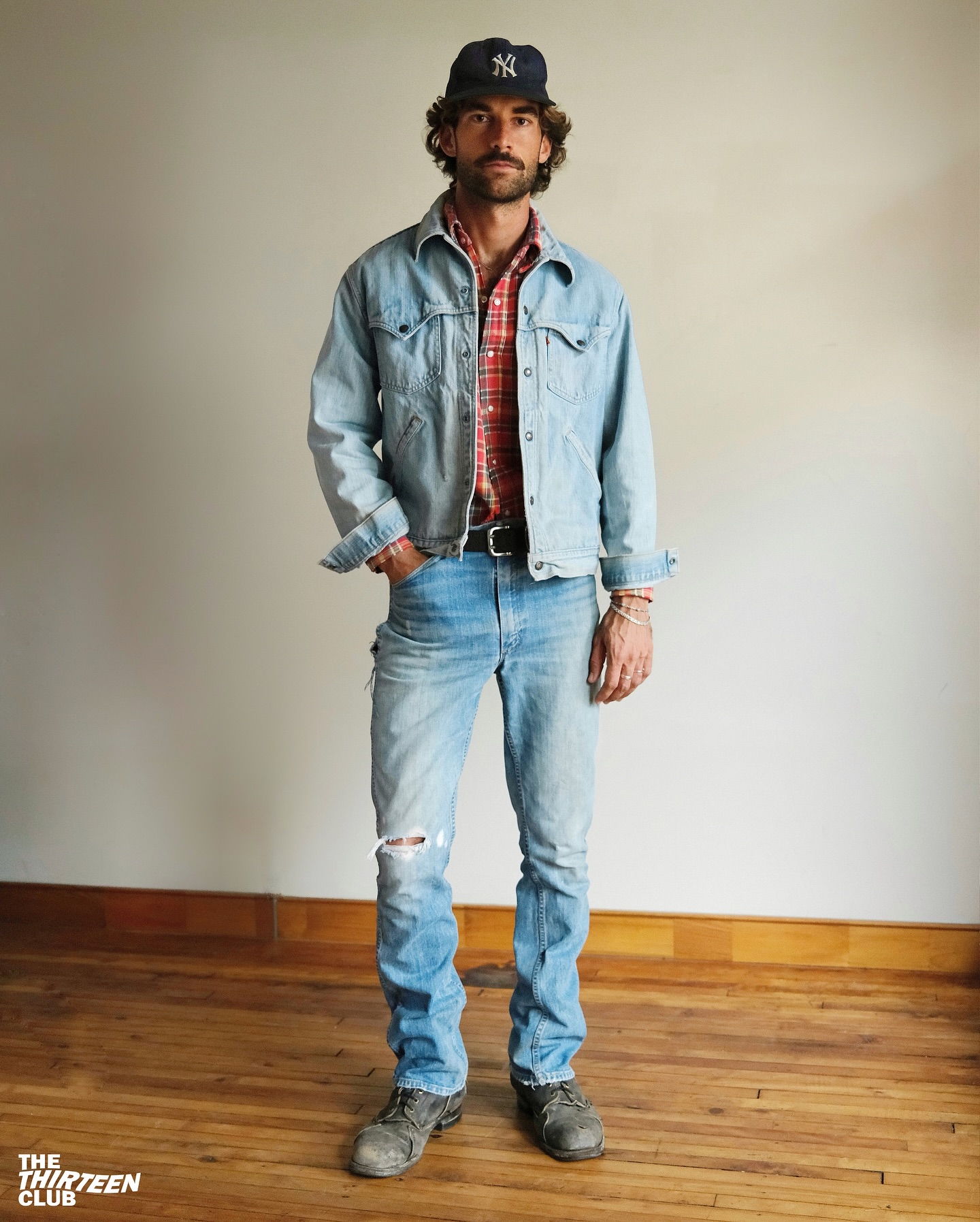 1970s - Distressed Maverick Jeans Jacket - S/M - 10