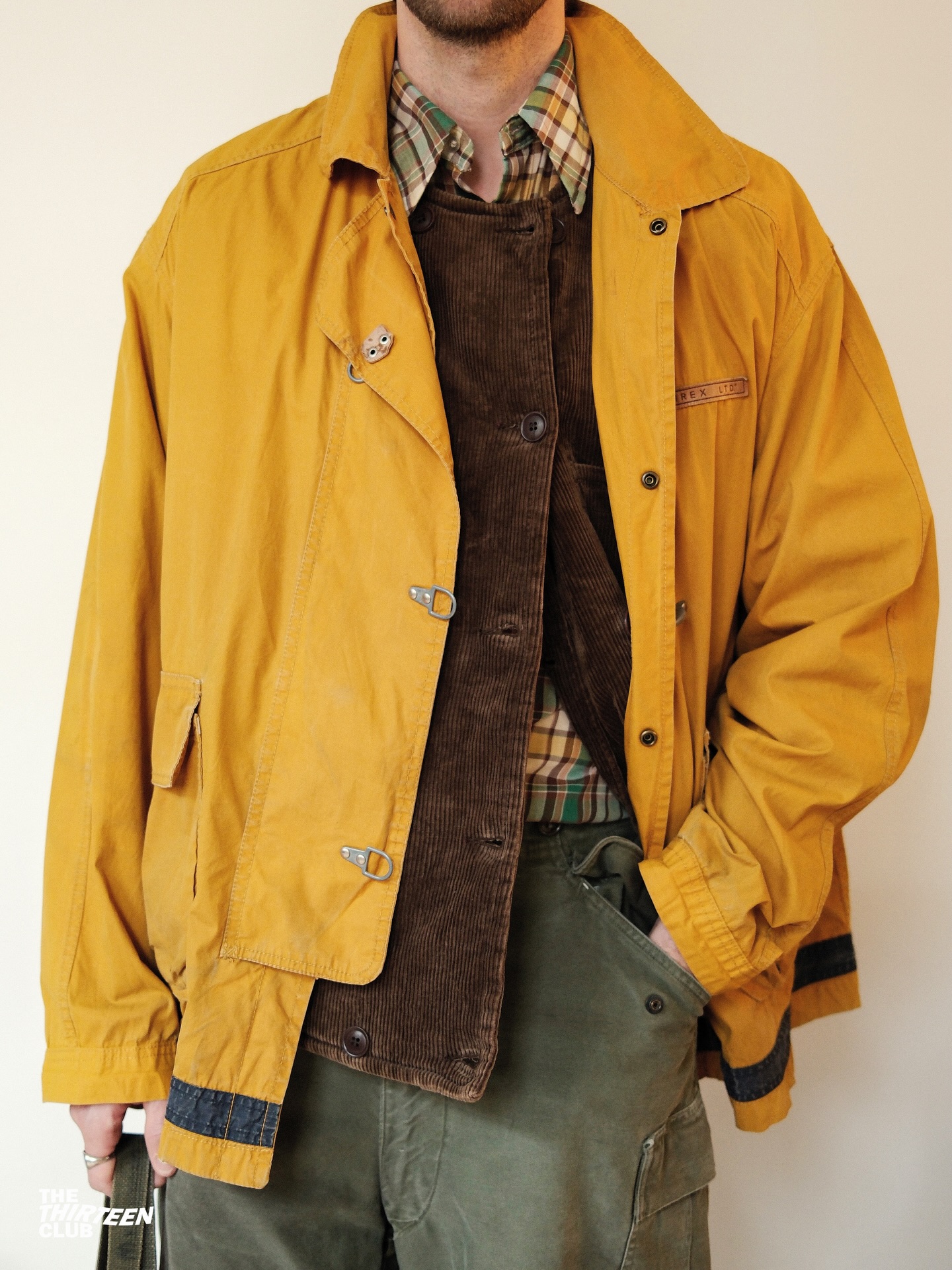 1990s - Yellow Quilted Fireman Coat - M - 6