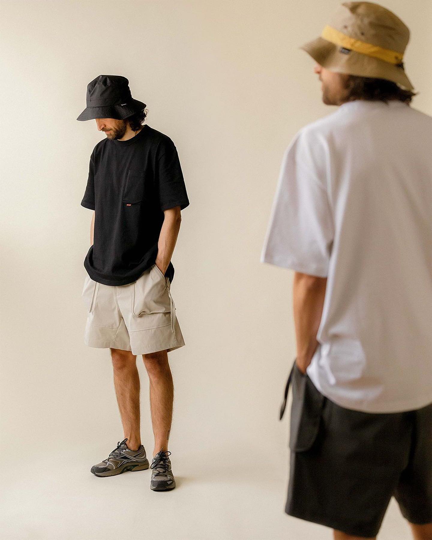 Merely Made - Premium Dobby Cotton Wide Shorts - Cappuccino - 8