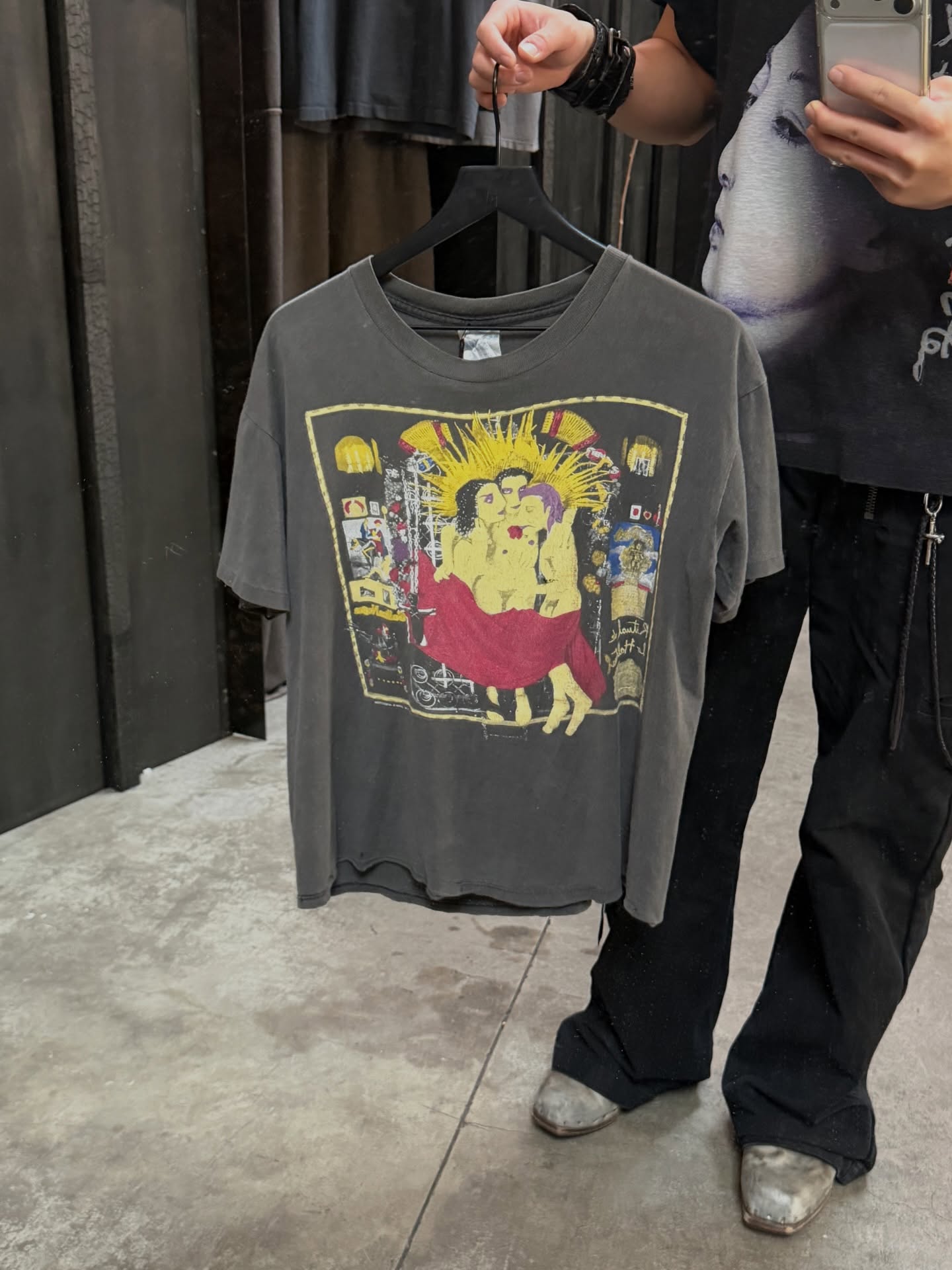 1990S FADED HOOKUPS DEVIL SKATE TEE - 3