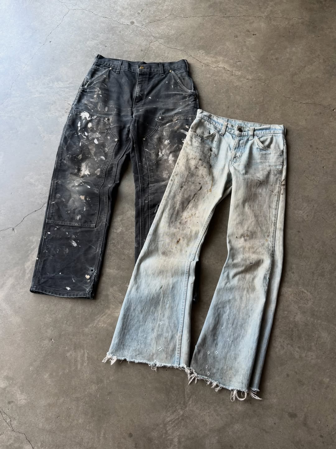 1970S FADED FLARED DENIM PANTS - 5