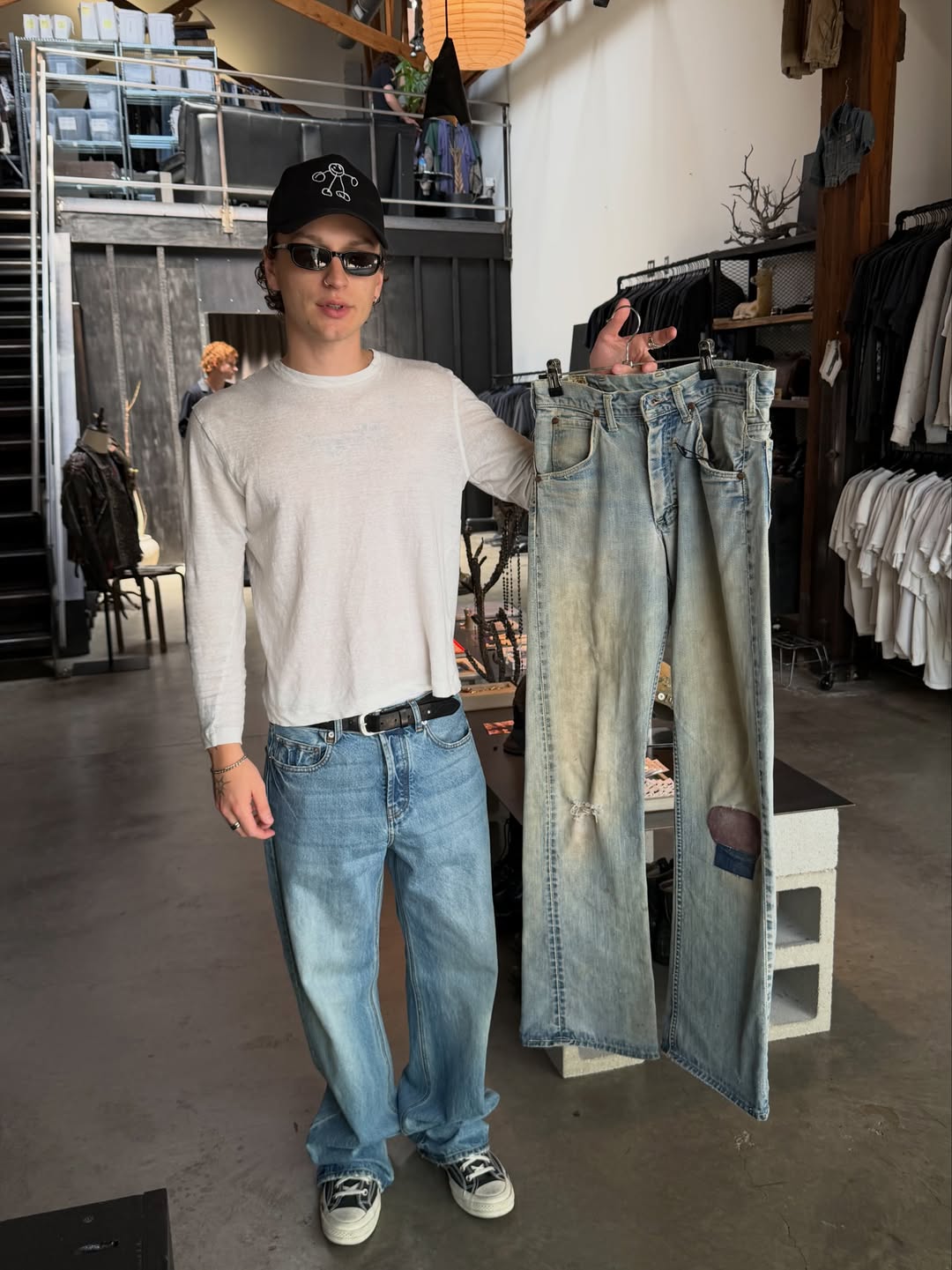1970S FADED FLARED DENIM PANTS - 7